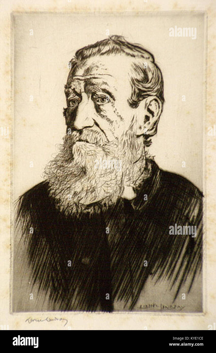 Thomas Williams ist in einer Radierung von Lionel Lindsay aus dem Jahr 1931 dargestellt, die Porträttechniken und Drucktechniken dieser Zeit veranschaulicht Stockfoto