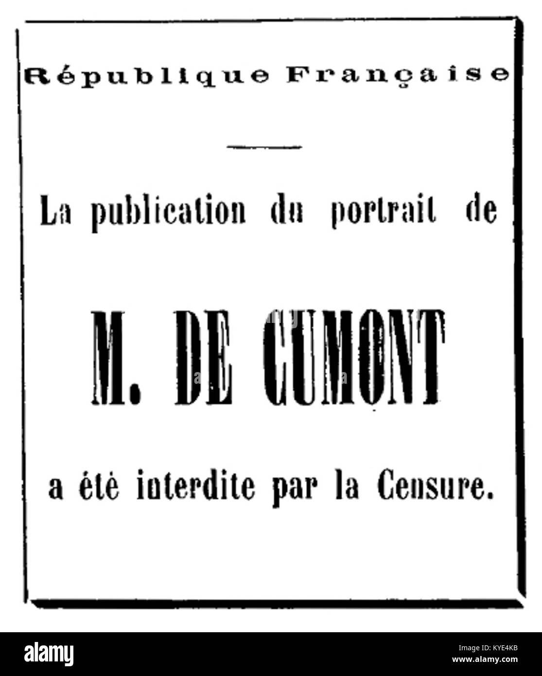 Das Porträt aus dem 19. Jahrhundert in „Le Trombinoscope“ zeigt ein französisches Individuum, das in einem charakteristischen Stil dargestellt wird und Trends der Fotografie und visuellen Kultur veranschaulicht. Stockfoto