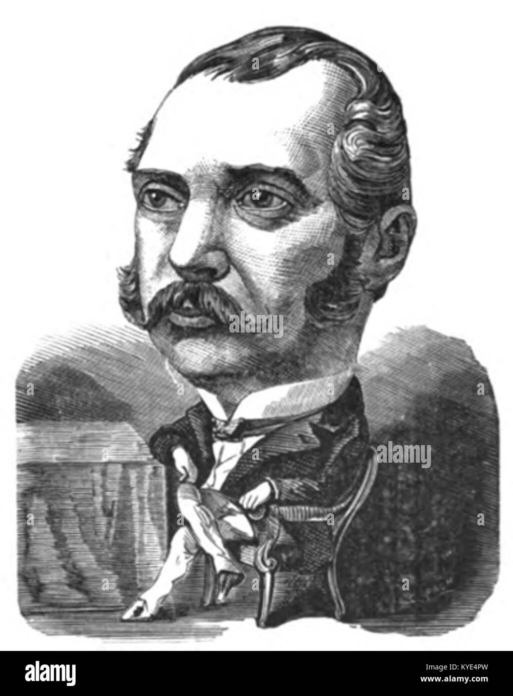 Dieses Porträt von Touchatout, das in Le Trombinoscope zu sehen ist, veranschaulicht französische Karikatur und visuelle Satire des 19. Jahrhunderts. Stockfoto