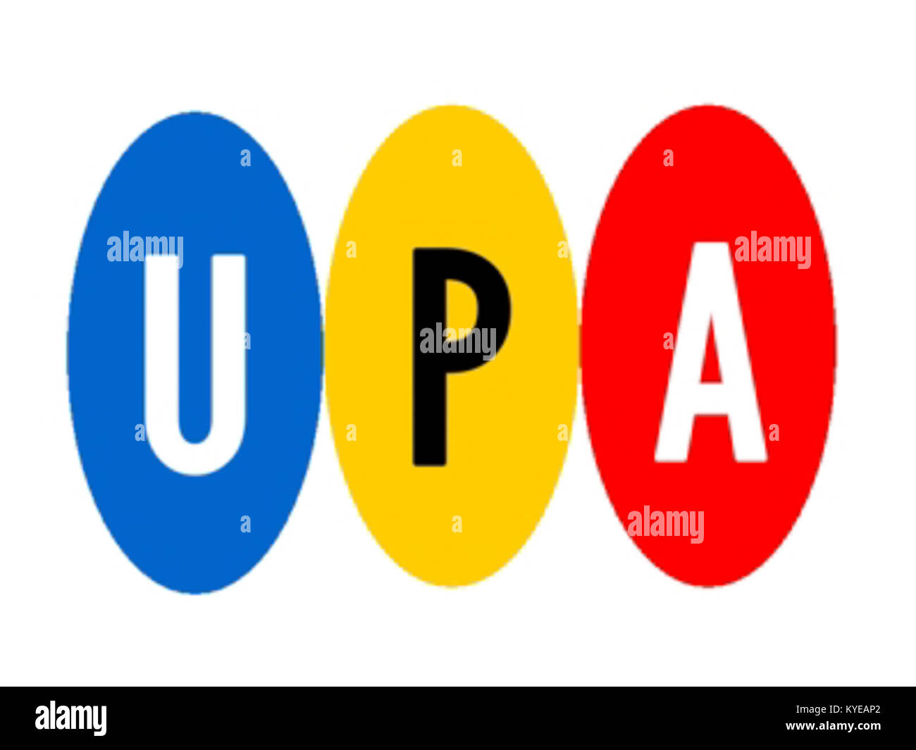 Das Logo von United Productions of America (UPA) repräsentiert ein bekanntes amerikanisches Animationsstudio der 1950er Jahre, das für seinen unverwechselbaren Kunststil und seine Beiträge zum Animationsfilm bekannt ist. Stockfoto