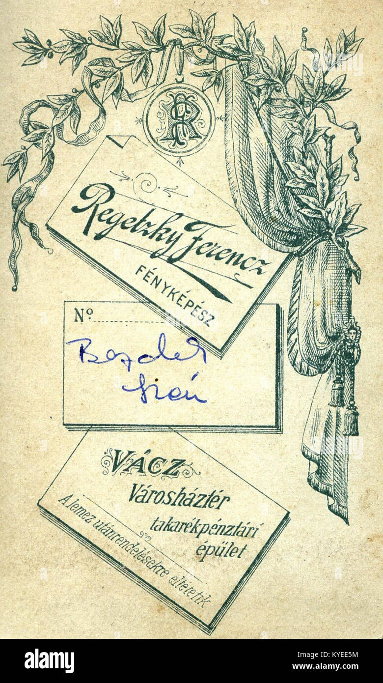 Ein 1880 vom ungarischen Fotografen Ferenc Regetzky aufgenommenes Foto, das den Városháza-Platz zeigt und historische Stadtlandschaften und Architektur in Ungarn feststellt. Stockfoto