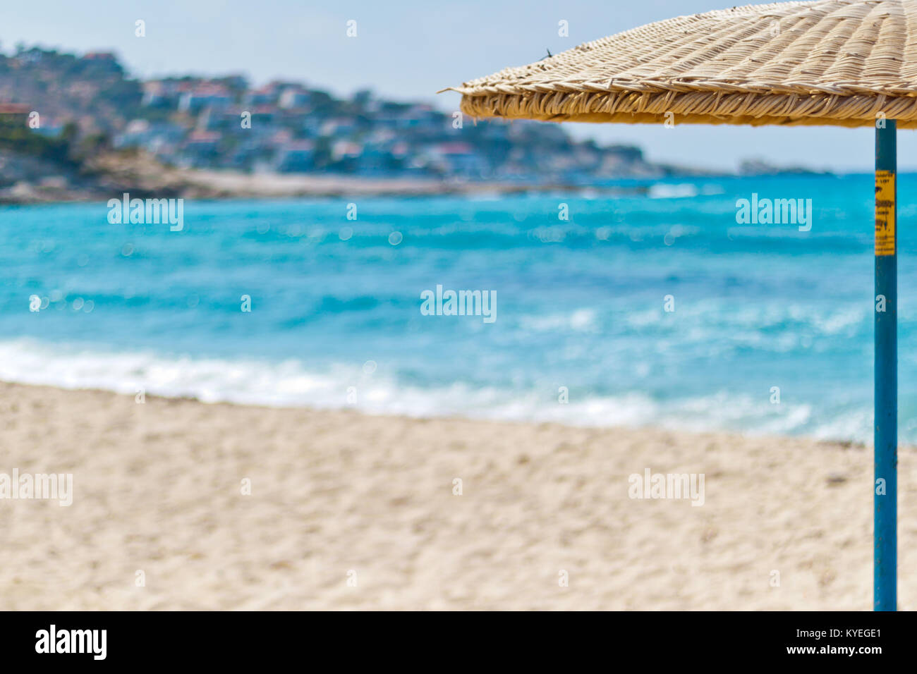 Sonnenschirm in Ikaria Stockfoto
