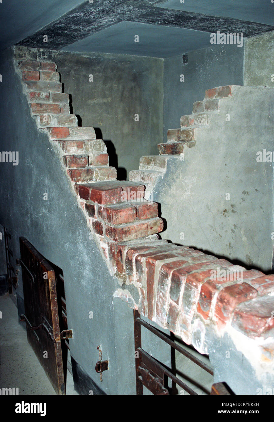 Auschwitz strafe Zellen im Block 11, Museum Auschwitz-Birkenau, Oswiecim, Polen, Europa, (weg geschnitten für die Anzeige) Stockfoto