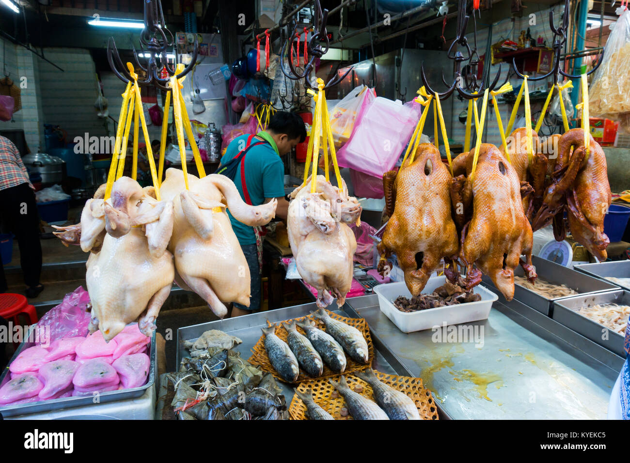 Street Food in Bangkok Chicken Stockfoto