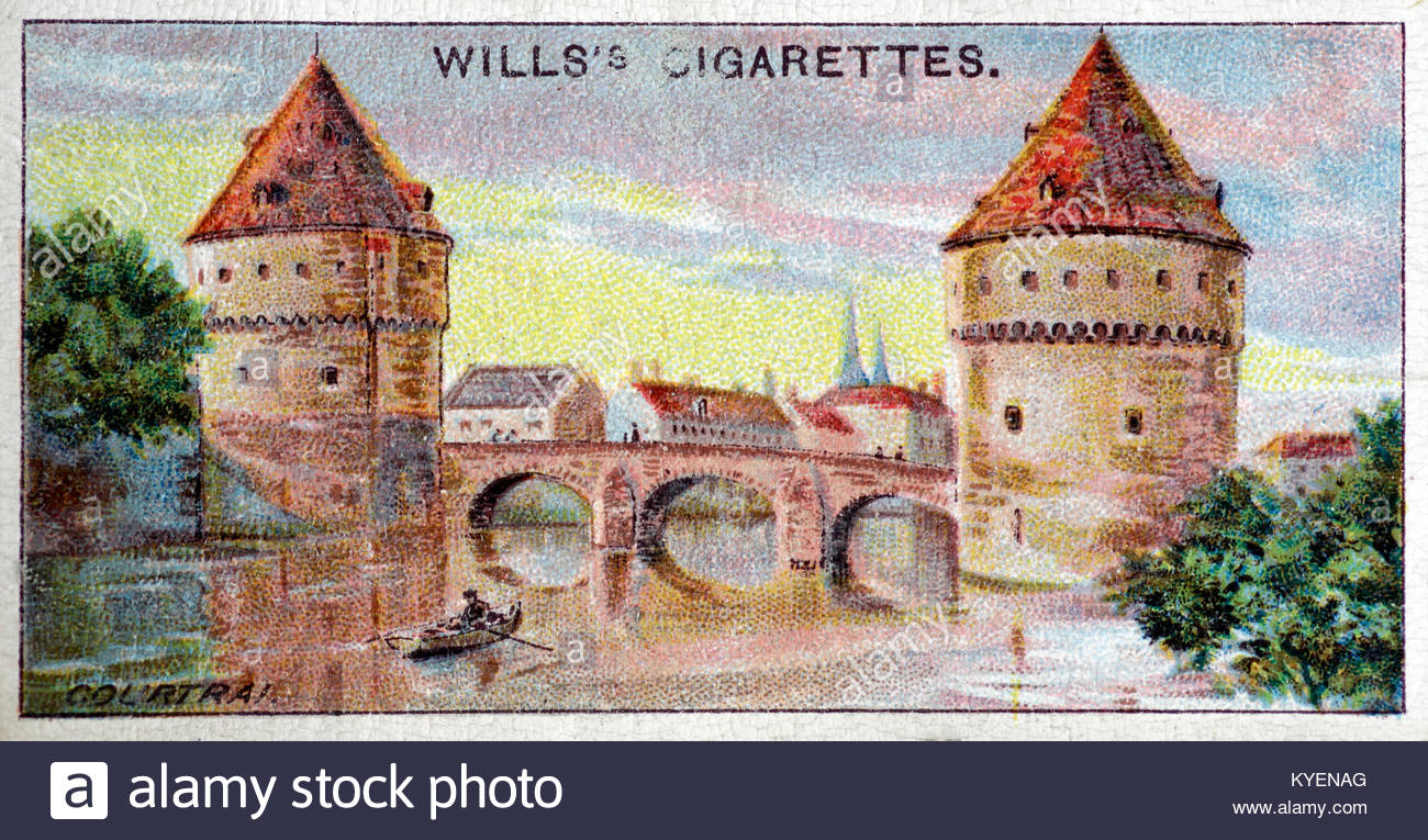 Die Brael Brücke, Kortrijk, Belgien ca. 1915 Stockfoto