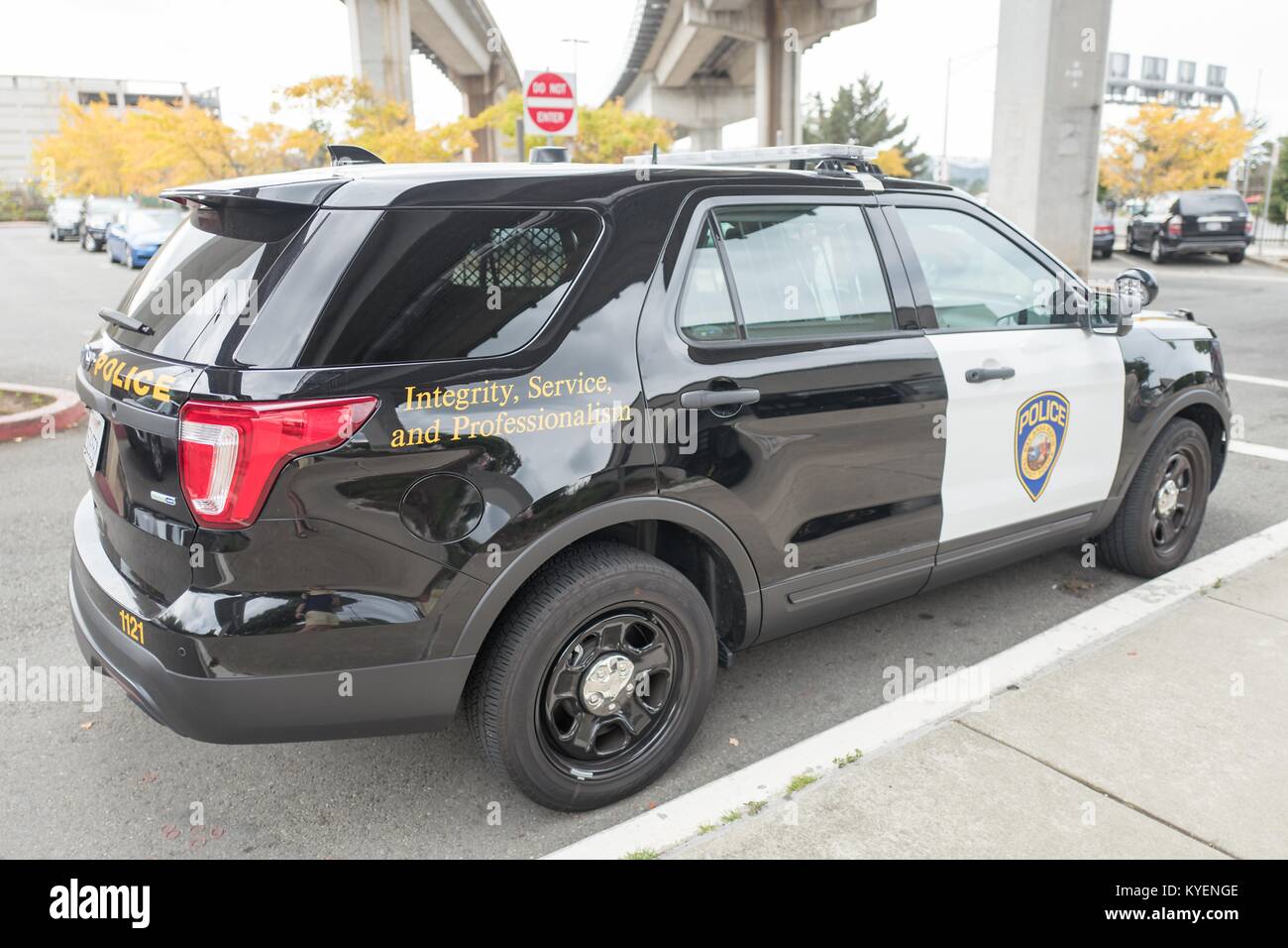 Bay Area Rapid Transit (BART) Polizei Fahrzeug bei der Daly City BART-Station in der San Francisco Bay Area Stadt von Daly City, Kalifornien, November 3, 2017. () Stockfoto