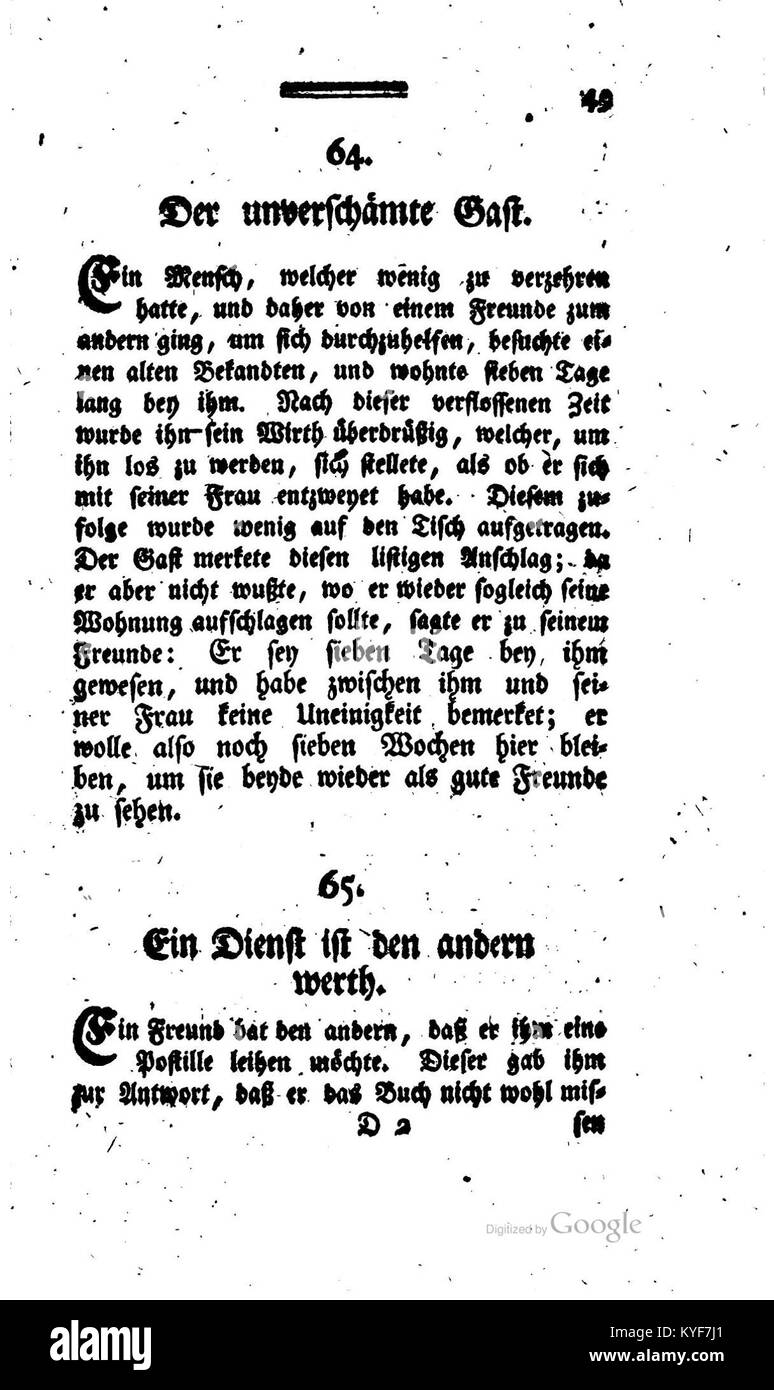 Dieses Bild stammt aus der 1776 erschienenen Ausgabe von „Vade Mecum für lustige Leute II“, einer humorvollen Sammlung von Anekdoten und Geschichten. Es spiegelt das kulturelle Interesse an Unterhaltung und Humor während des späten 18. Jahrhunderts wider und hebt die populären literarischen Stile der Zeit hervor. Stockfoto