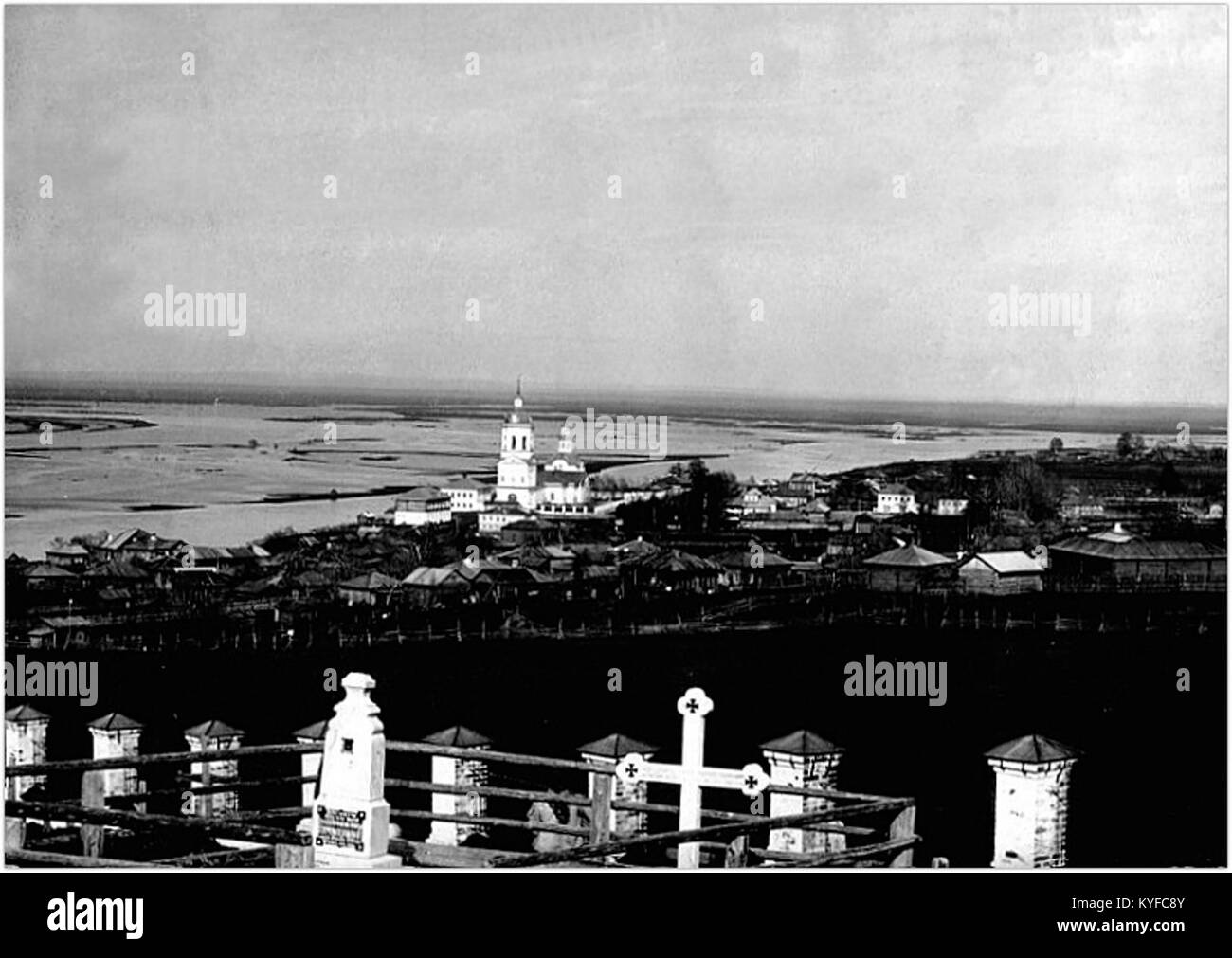 Dorf Ust-Cheptsa (Anfang 20. Jahrhundert) Stockfoto