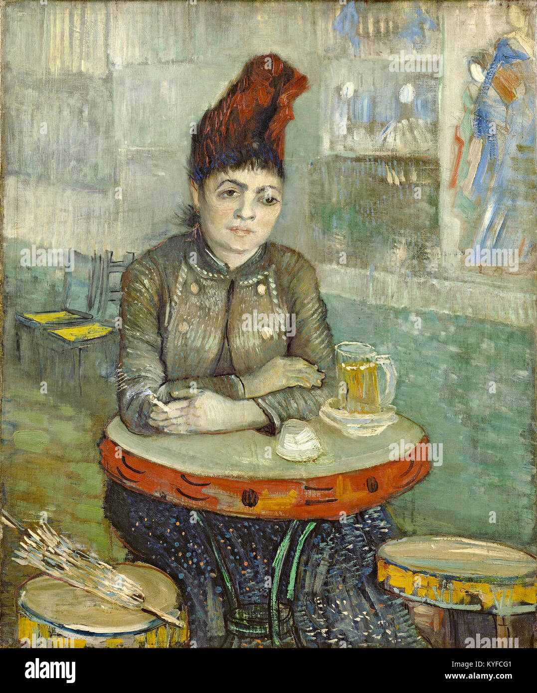 Dieses Gemälde von Vincent van Gogh zeigt Agostina Segatori im Café Le Tambourin und veranschaulicht das Pariser Innenleben des 19. Jahrhunderts. Stockfoto