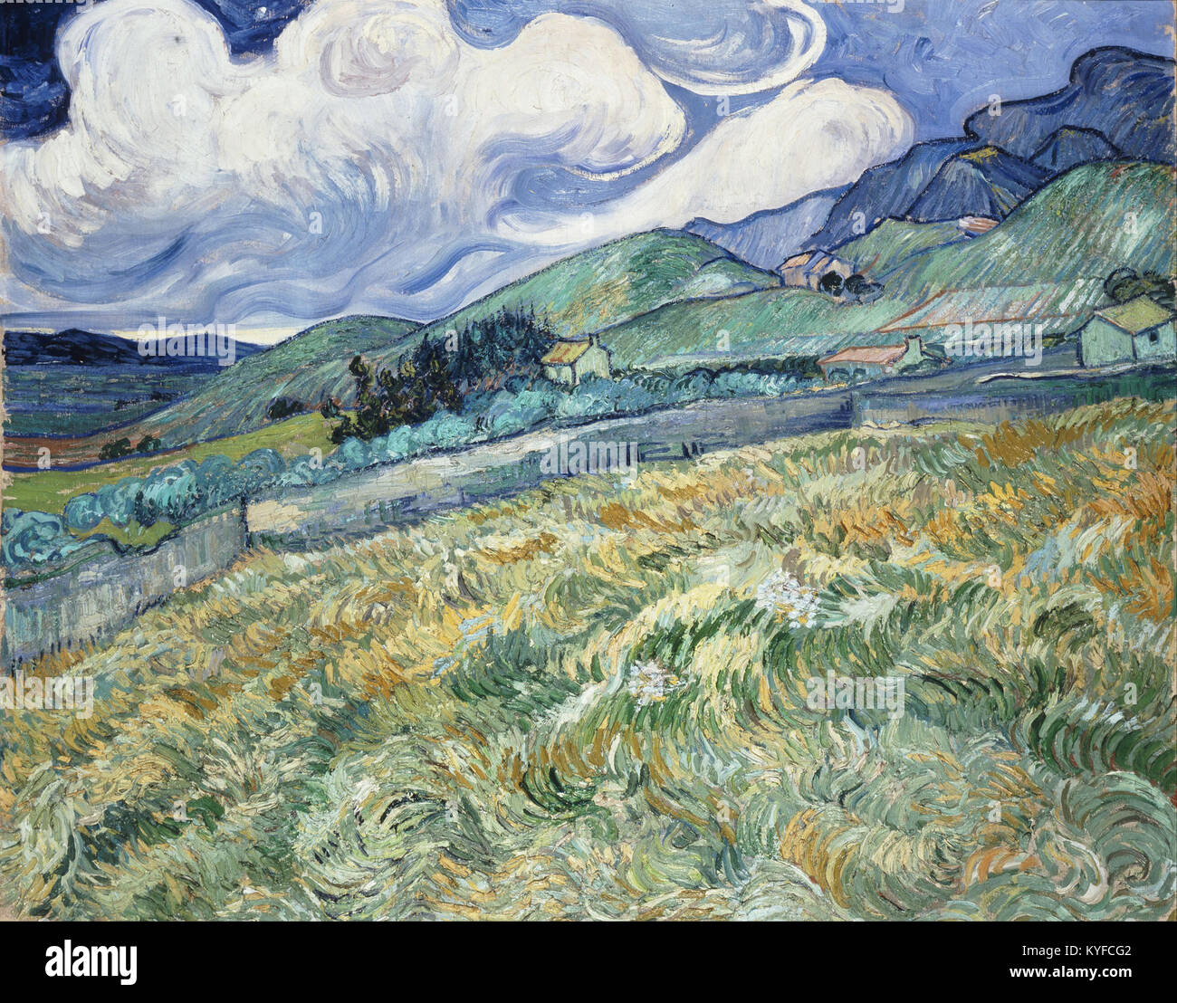 Vincent van Gogh - Landschaft von Saint-Rémy-Google Kunst Projekt Stockfoto