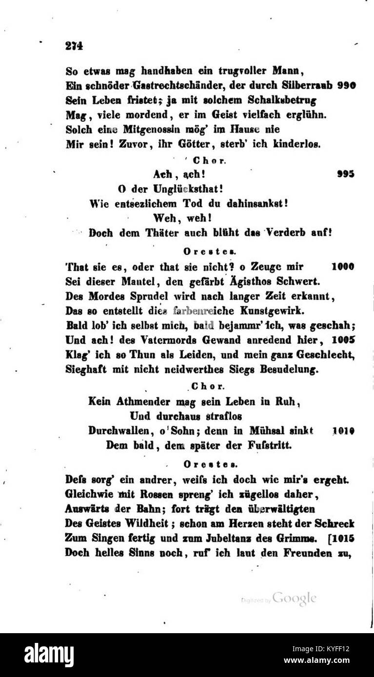 Vo, Eschylos 293 ist ein Verweis auf ein Werk, das von Aeschylus inspiriert wurde und klassisches griechisches Drama, Theaterliteratur und historische literarische Bedeutung widerspiegelt. Stockfoto