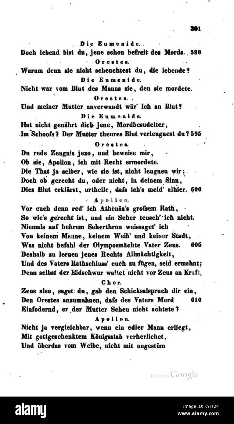 Voß Äschylos 320 ist eine literarische Publikation zu Aeschylus, die vom deutschen Autor Voß produziert wurde und die historische und wissenschaftliche Auseinandersetzung mit dem klassischen griechischen Drama darstellt. Stockfoto