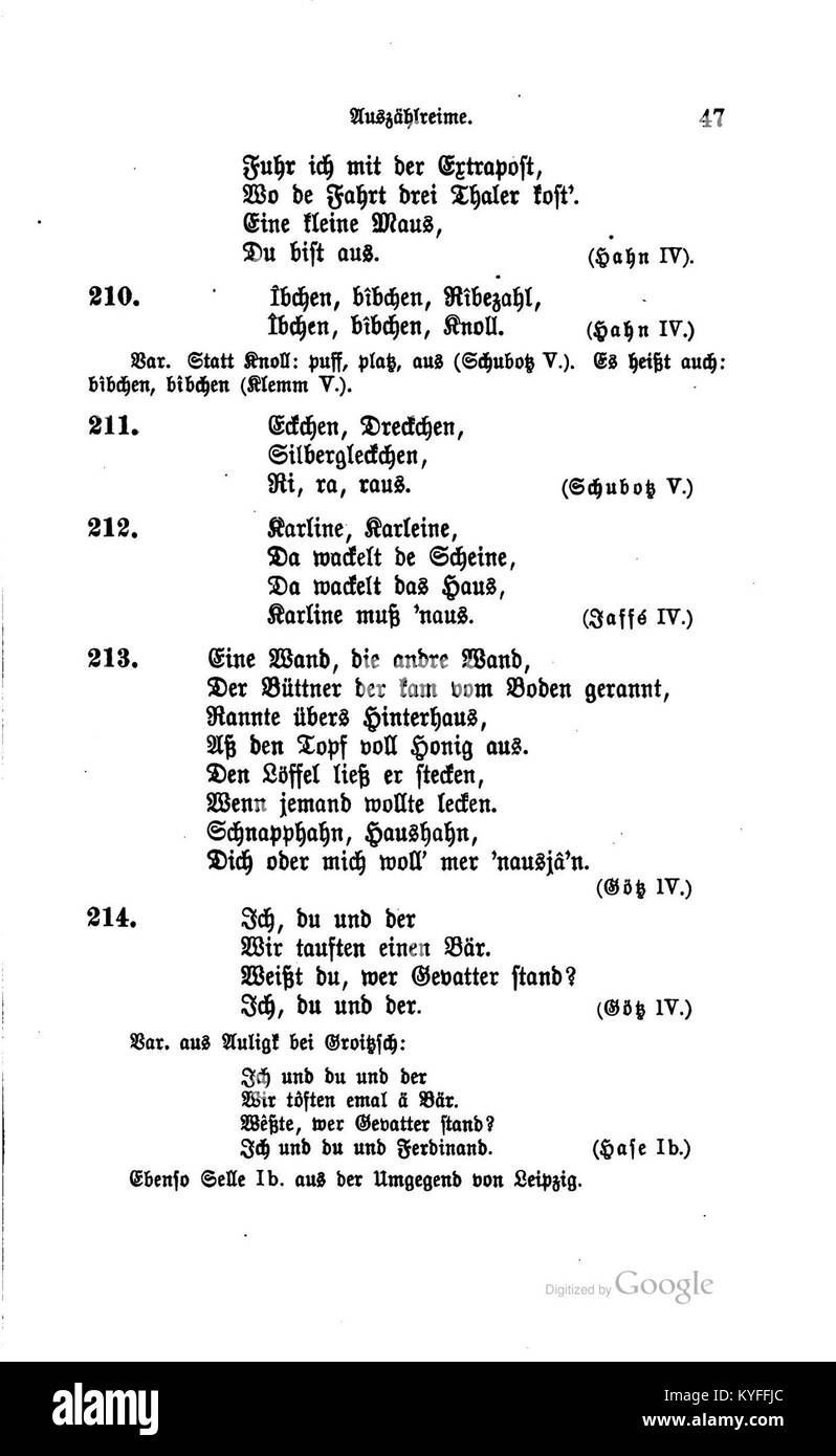 Dieses deutsche Bild aus dem 19. Jahrhundert zeigt das traditionelle Leben im Königreich Sachsen und zeigt alltägliche Bräuche, Kleidung und soziale Aktivitäten, die für die Region während dieser Zeit typisch sind. Stockfoto