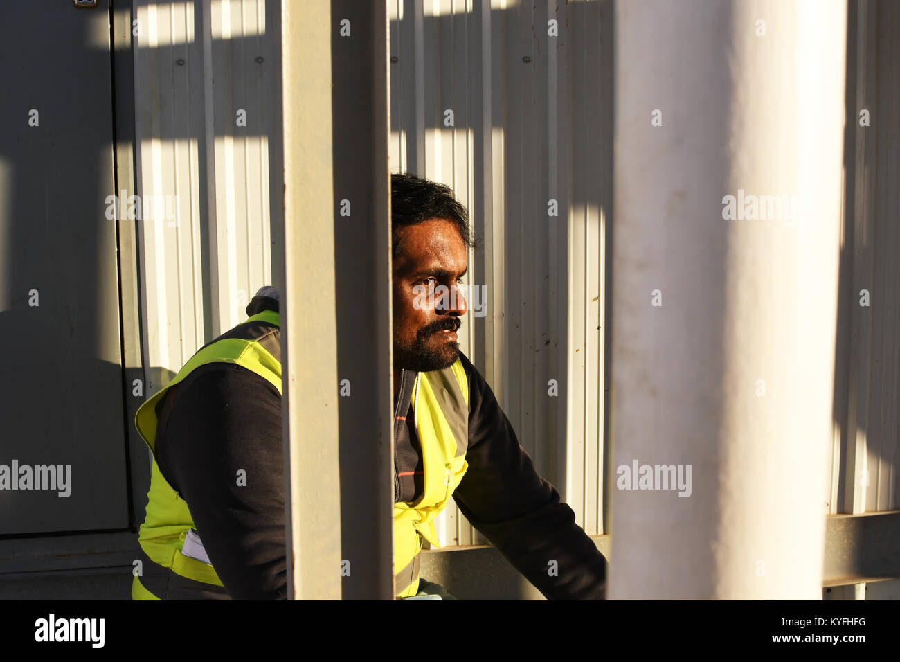 Babujee Ausruhen nach wotk Stockfoto