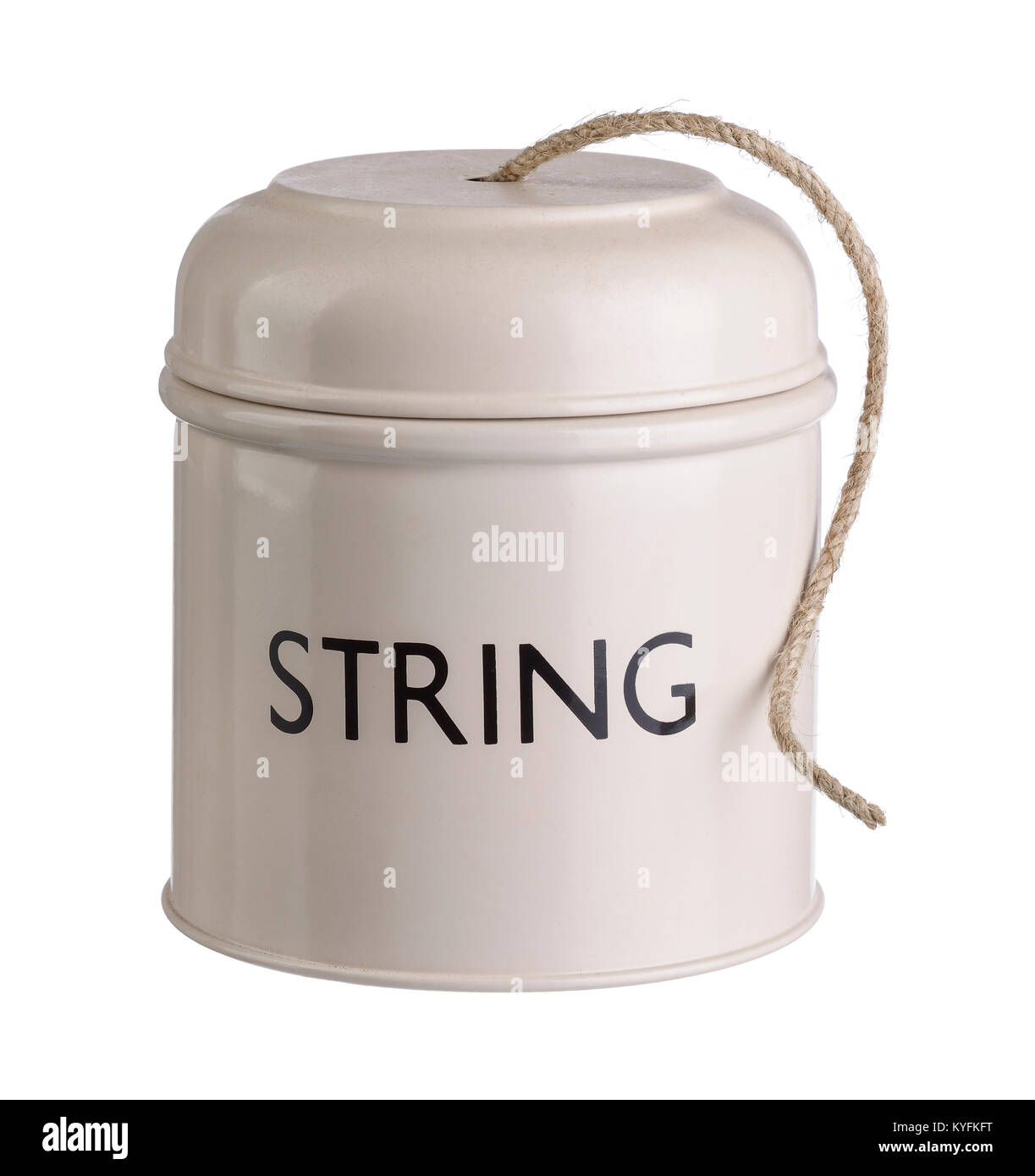 String in einer Metalldose Dispenser Stockfoto