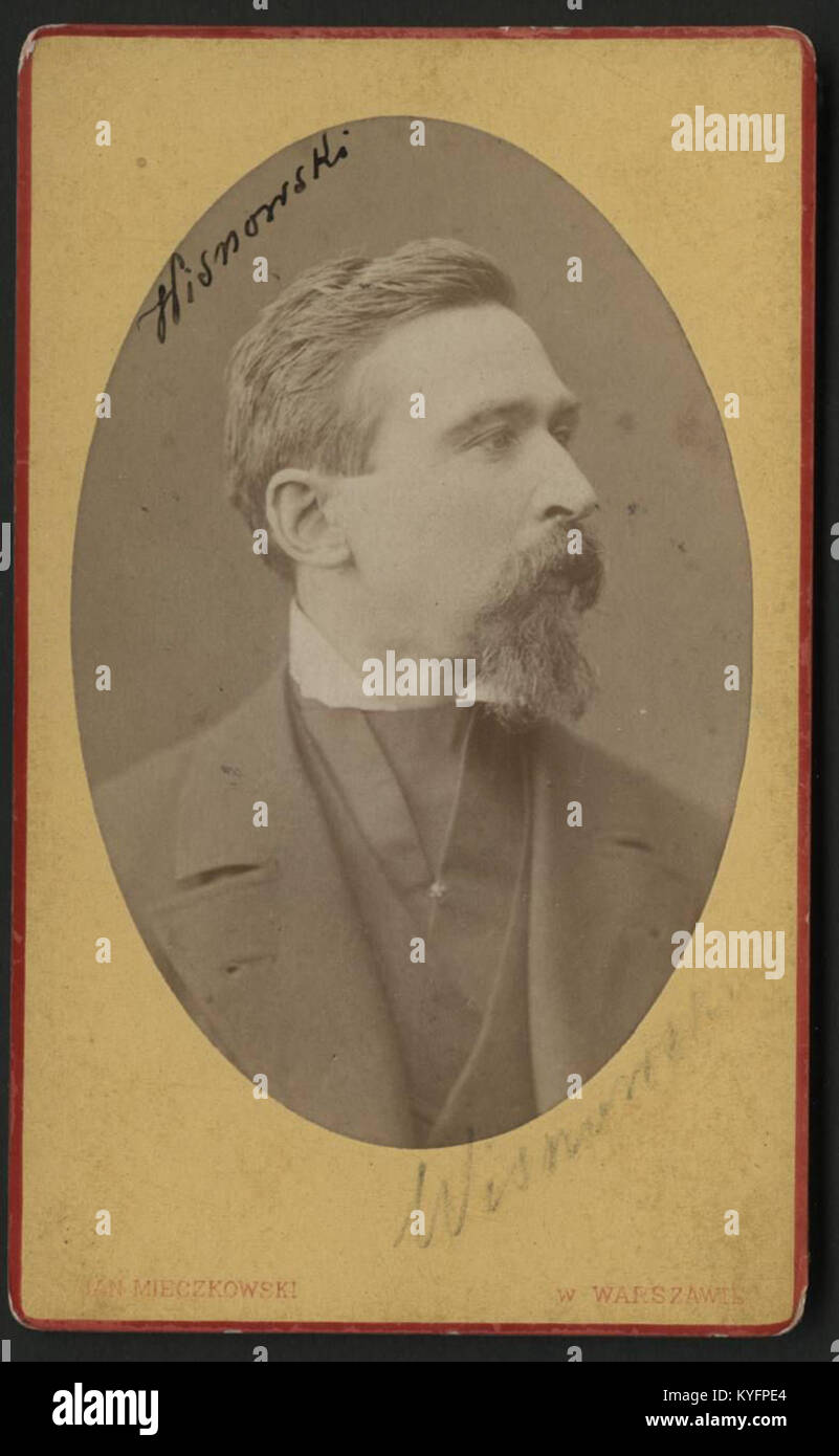 Ein Albumenabdruck-Porträt von Sygurd Wiśniowski, einer polnischen Figur aus dem späten 19. Jahrhundert, die fotografische Techniken des 19. Jahrhunderts zeigt. Stockfoto