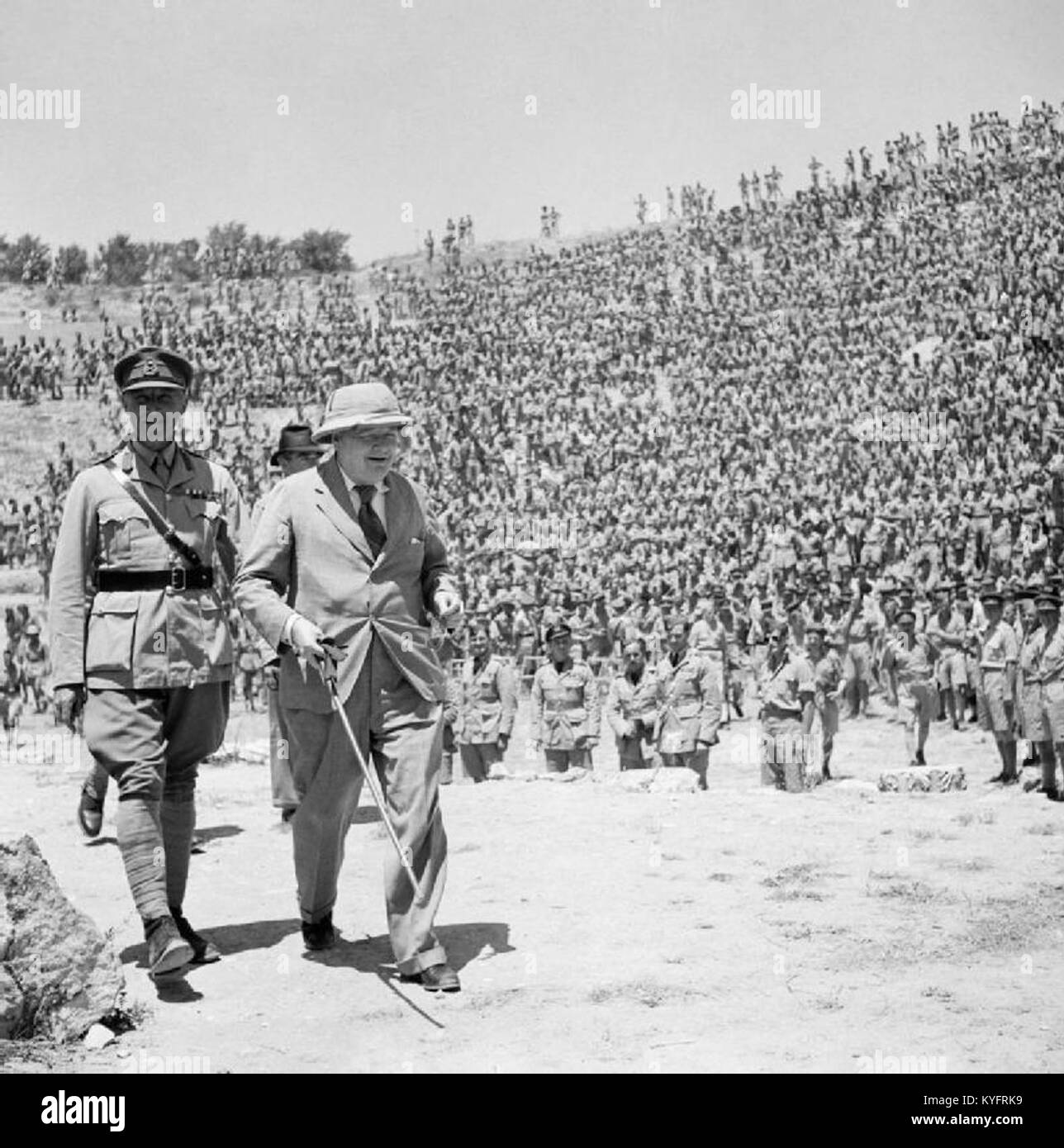 Winston Churchill au théâtre de Carthage, 1943 Stockfoto