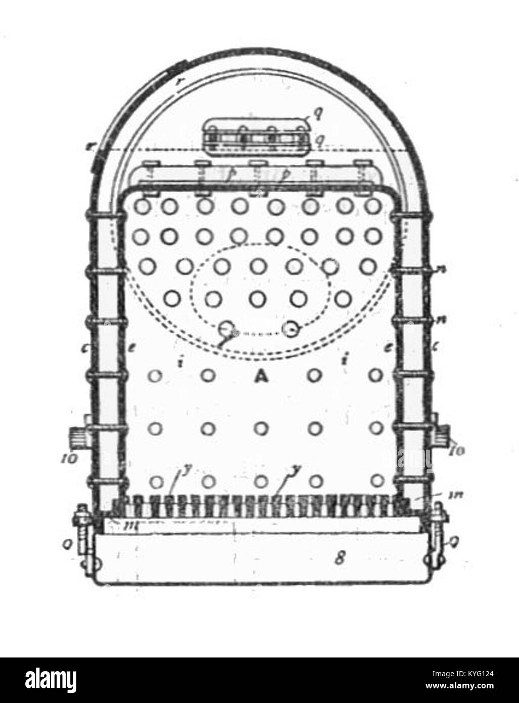 Tragbare Motor firebox, Querschnitt (Armee Service Corps Ausbildung, mechanischer Transport, 1911) Stockfoto