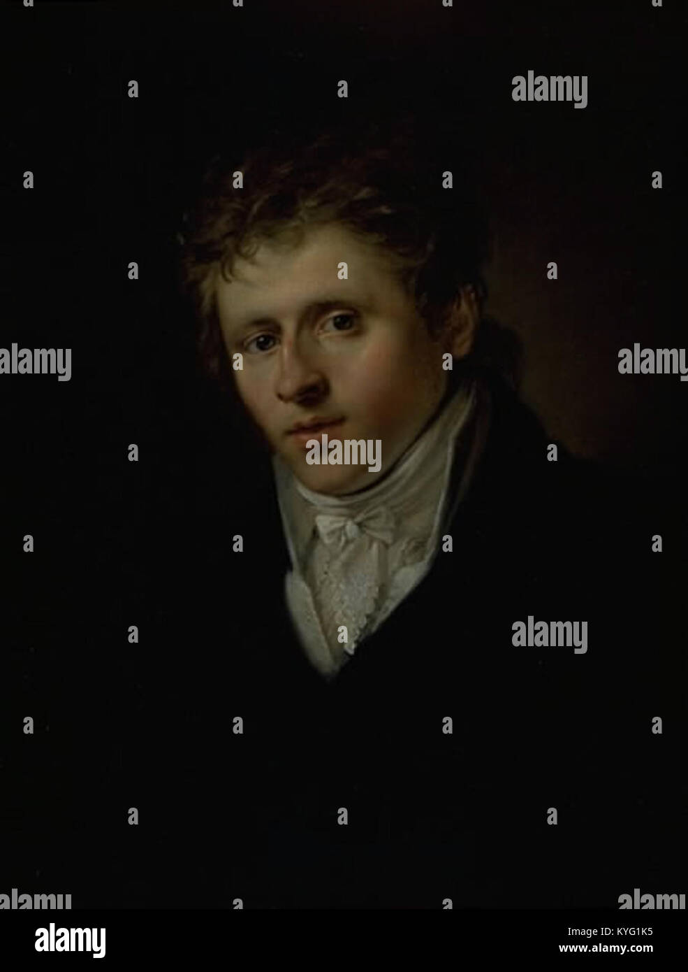 Dieses Porträt von Christian Albrecht Jensen zeigt Johan Christian Dahl, den norwegischen Maler, der für Landschaftsmalereien und Beiträge zur Romantik in der europäischen Kunst bekannt ist. Stockfoto