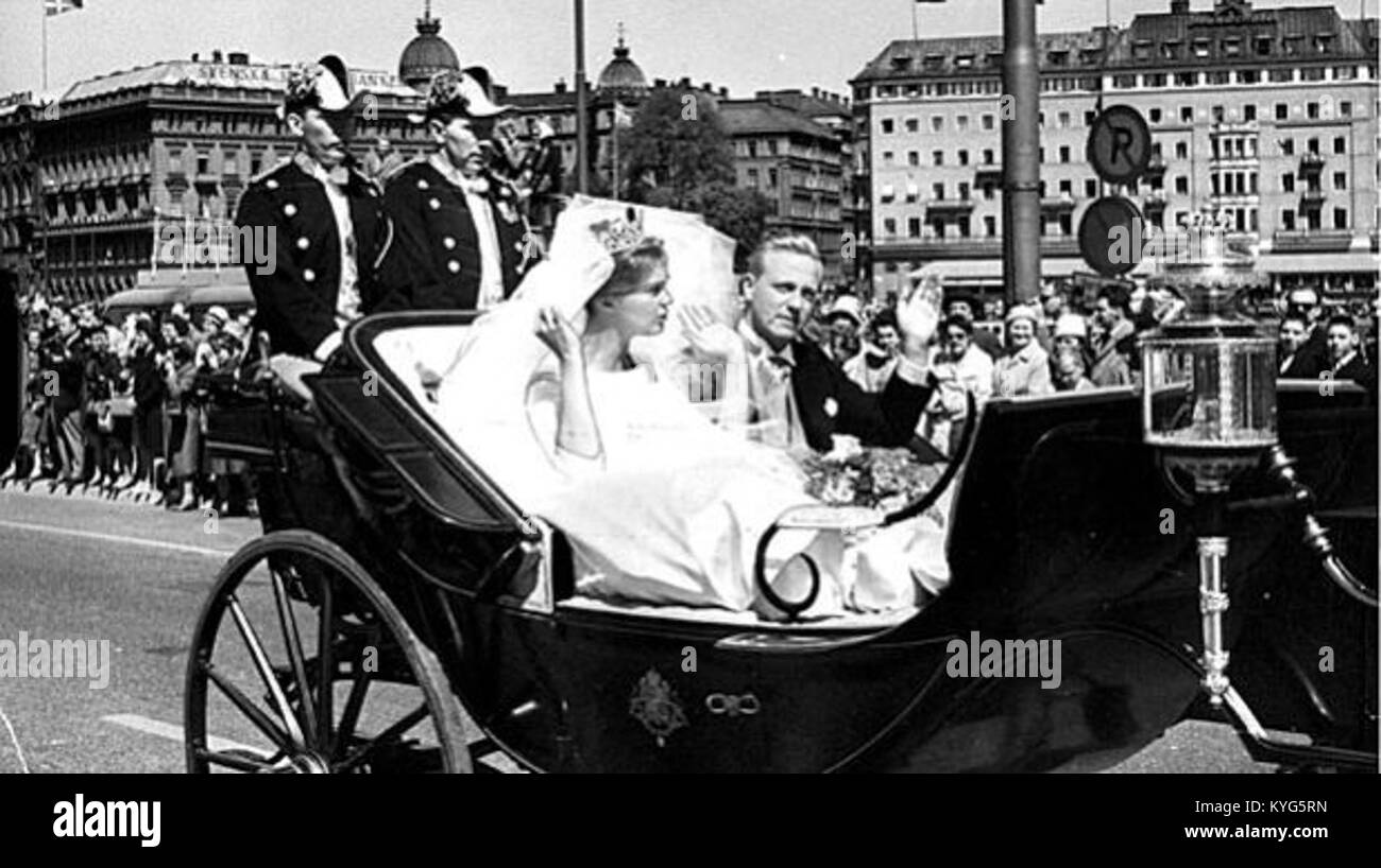 Prinzessin Birgitta und Johan Georg von Hohenzollern cortège 1961 Stockfoto