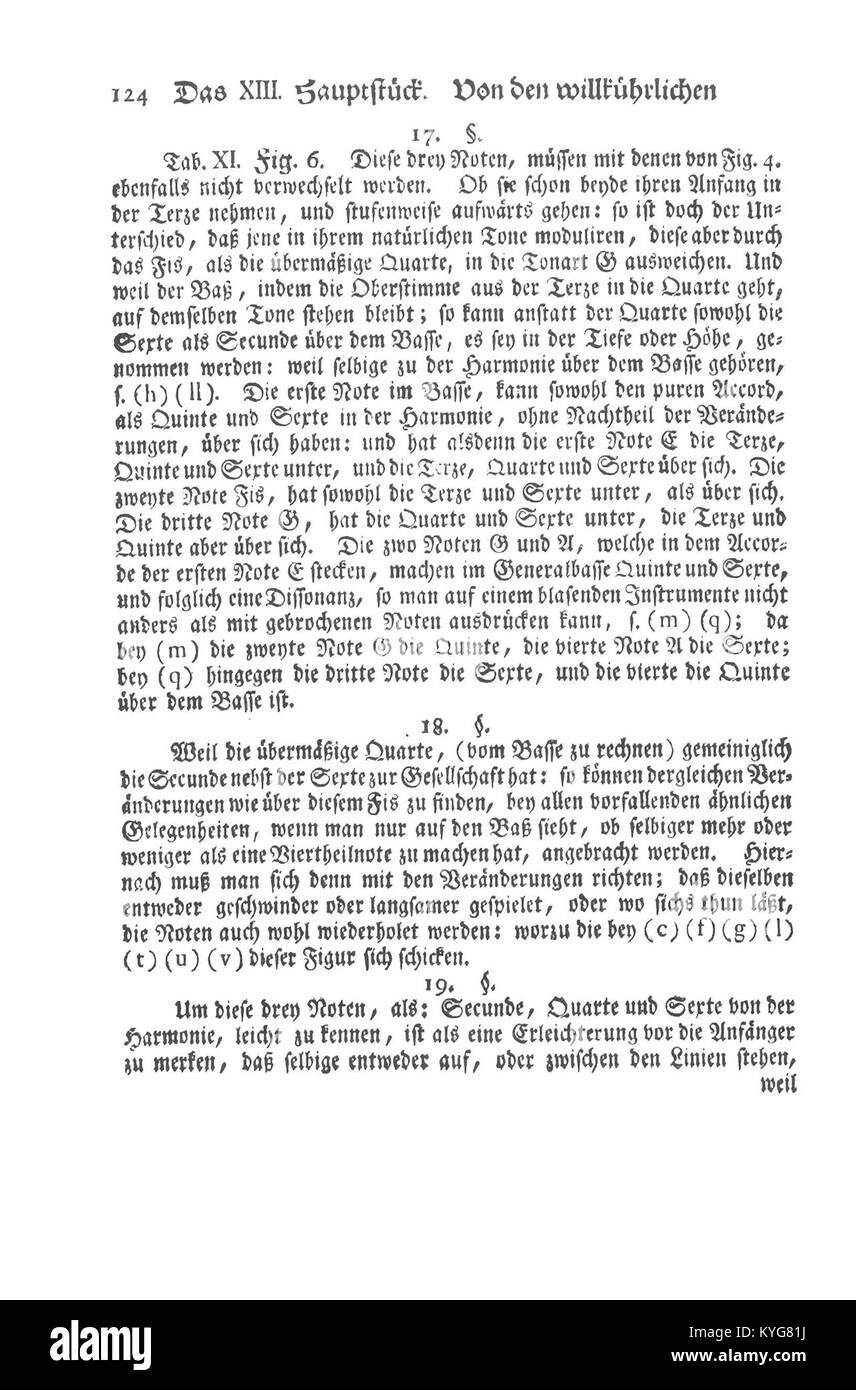 Quantz Flöte Versuch 1752 Seite 124 Stockfoto