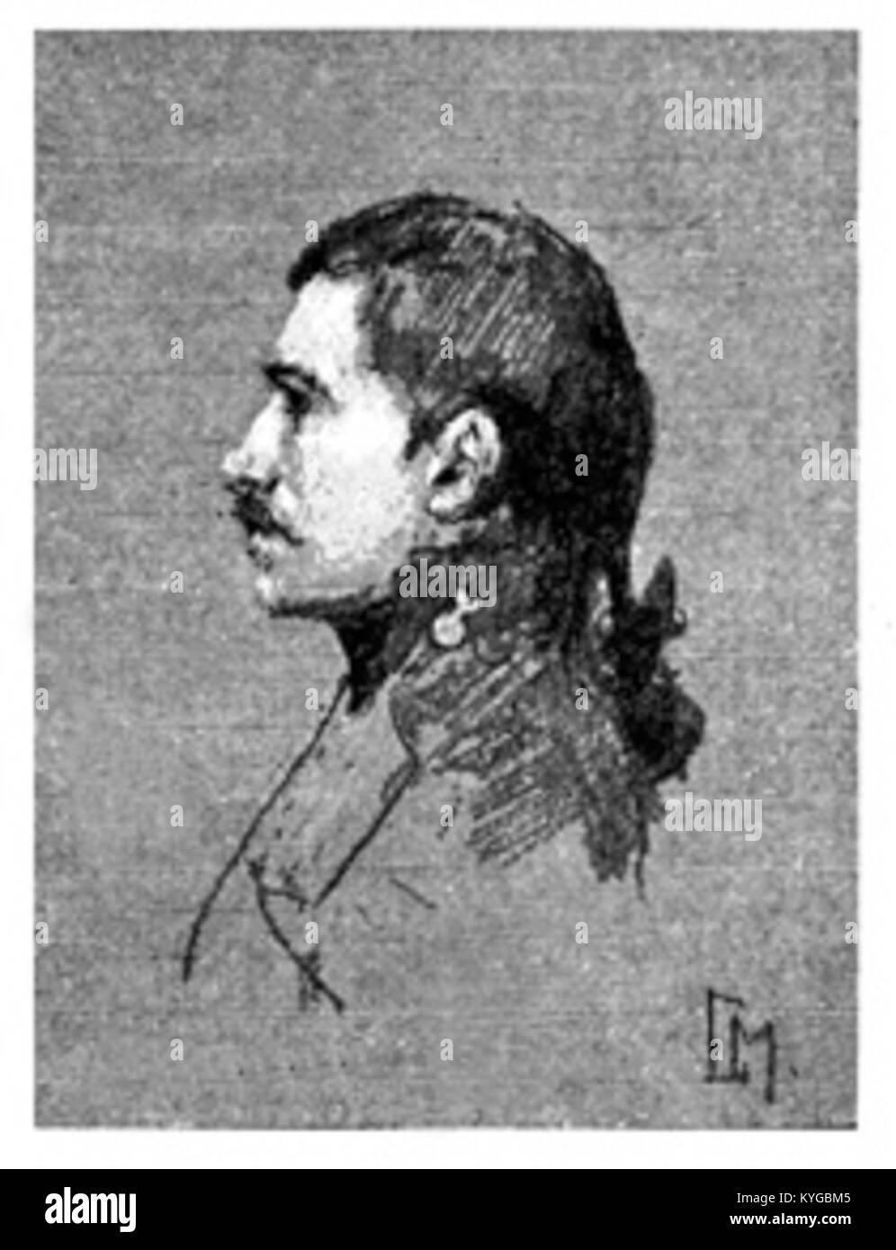 Diese Illustration von Rafael Malespina zeigt Ereignisse und Charaktere aus der historischen Seeschlacht von Trafalgar, inspiriert von Benito Pérez Galdós Roman „Trafalgar“. Stockfoto