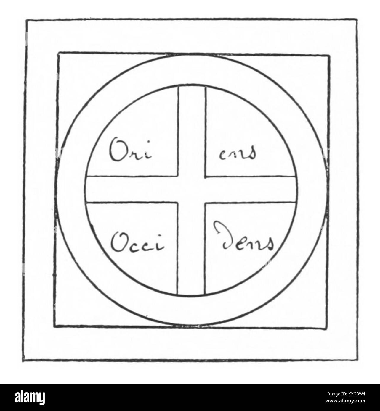 RAINAUD(1893) Abb. 5. La Terre Divisée de Quatre Quartiers d'Après UN-mss. de l ' Image du Monde De La Bibl Stockfoto