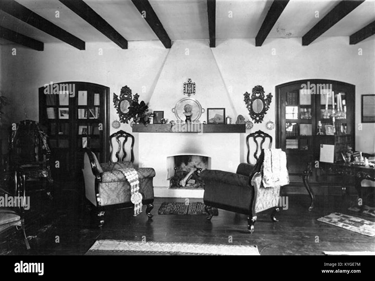 Ricardo Güiraldes - Interieur de su casa en San Antonio de Areco en 1928 Stockfoto