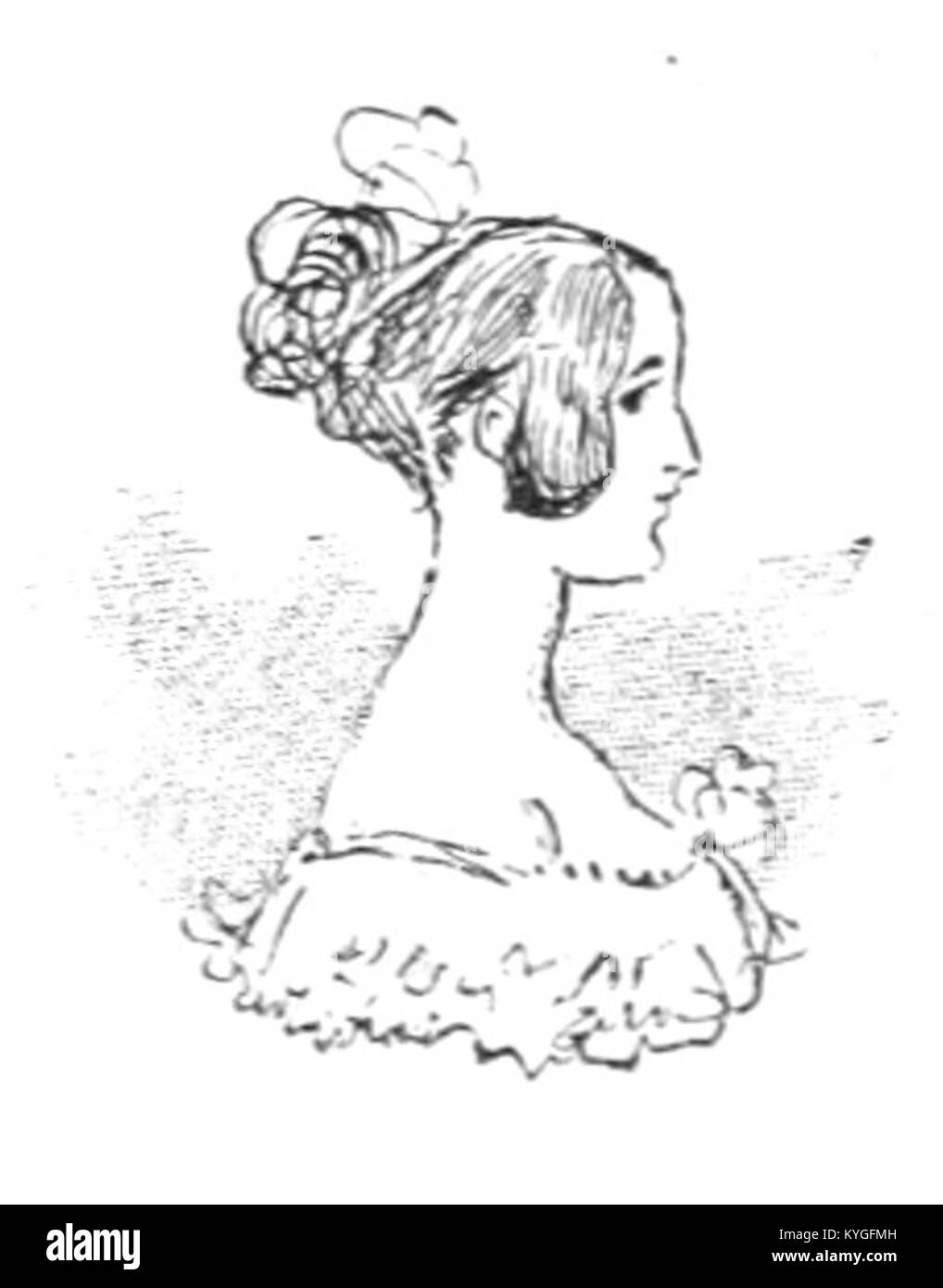 1891 Illustration aus „Mesdames nos élégances“ von Albert Robida, die Mode des späten 19. Jahrhunderts mit satirischen und humorvollen Elementen zeigt. Stockfoto