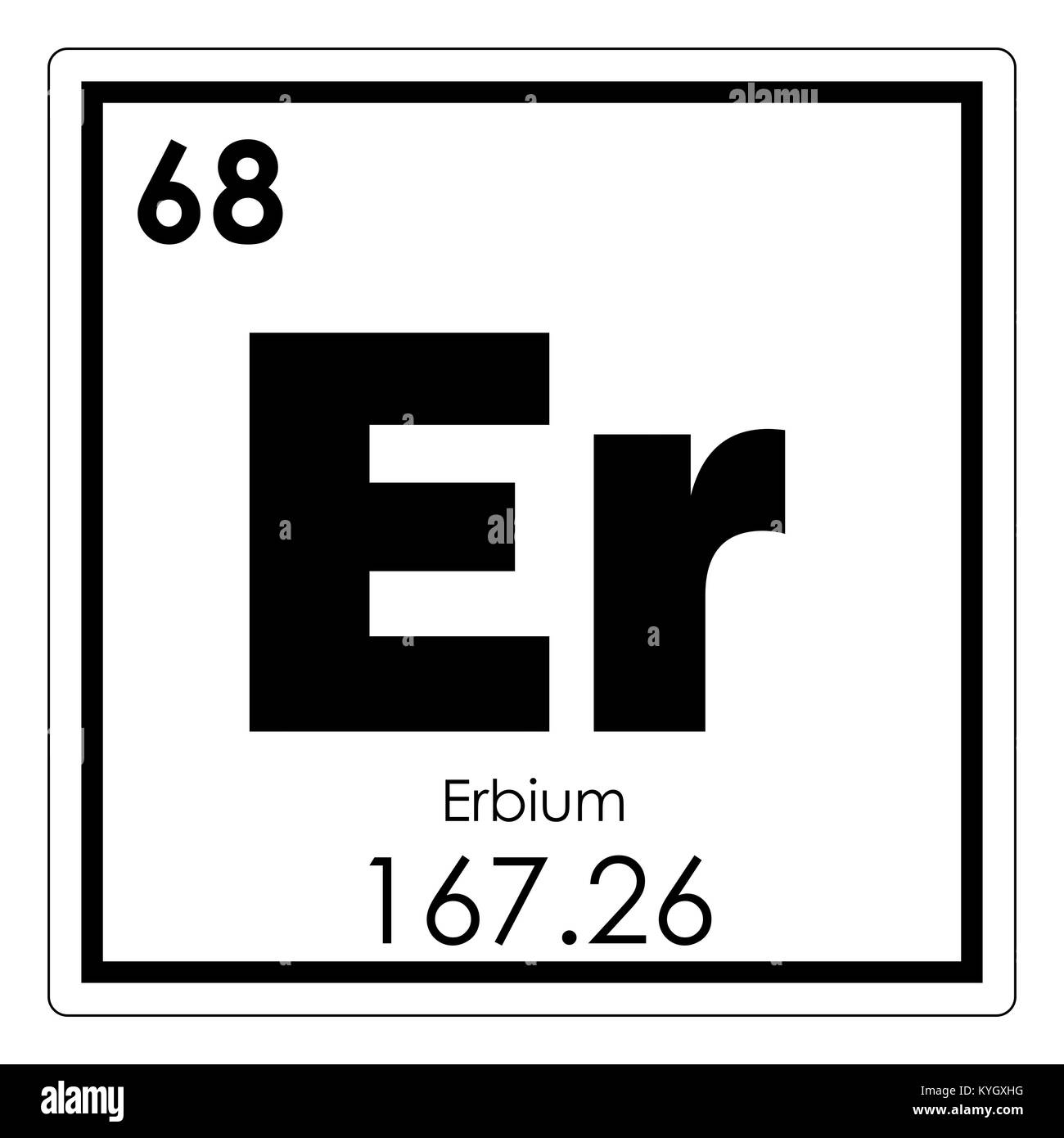 Erbium Chemische Element Periodensystem Wissenschaft Symbol Stockfotografie Alamy