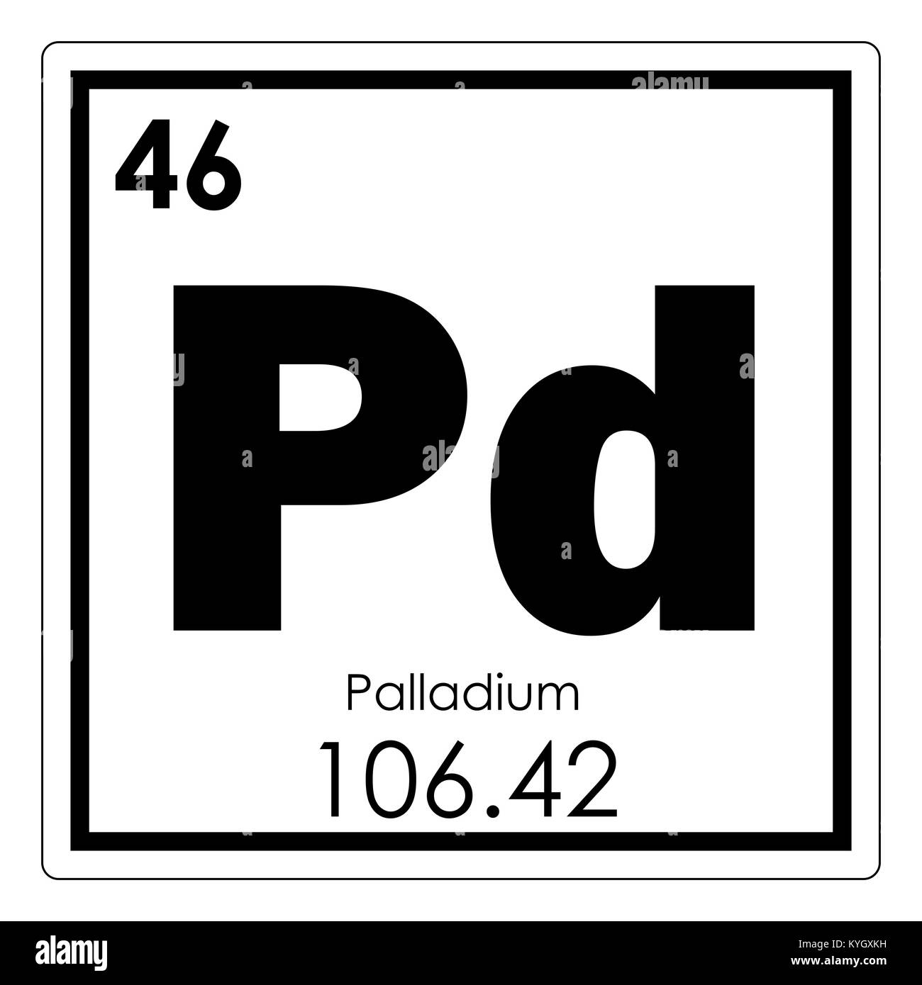Palladium chemische Element Periodensystem Wissenschaft Symbol  Stockfotografie - Alamy