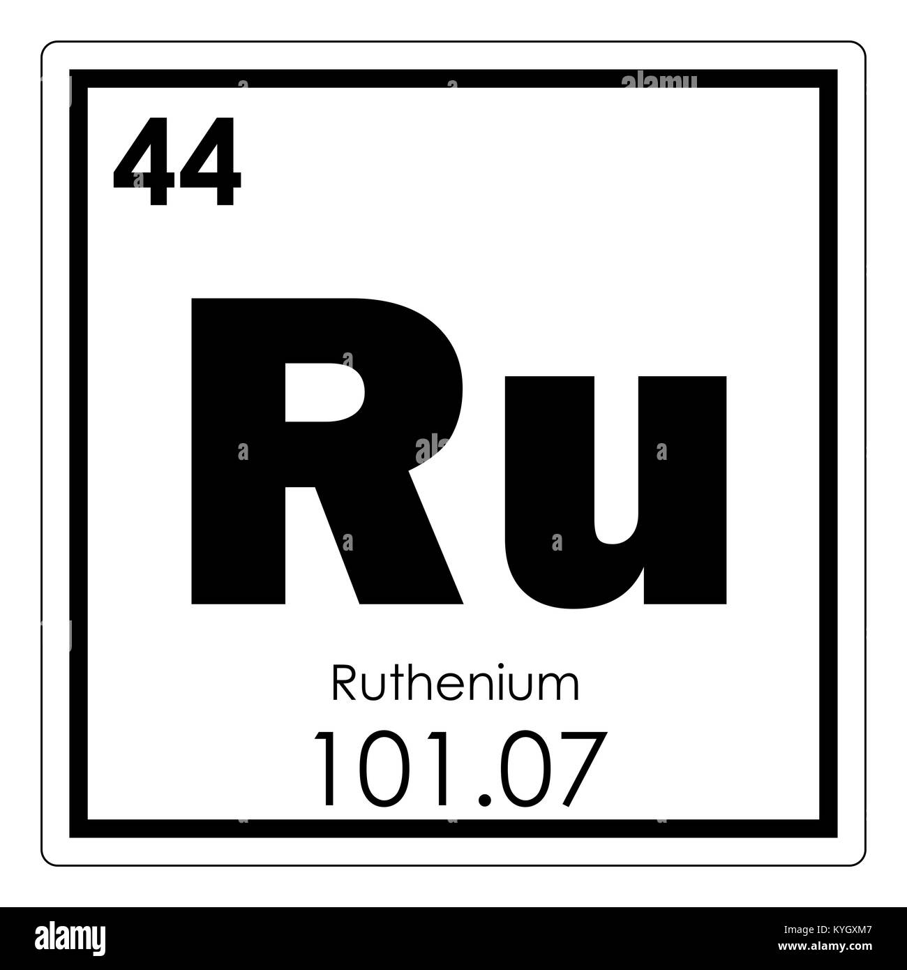 Ruthenium chemische Element Periodensystem Wissenschaft Symbol  Stockfotografie - Alamy