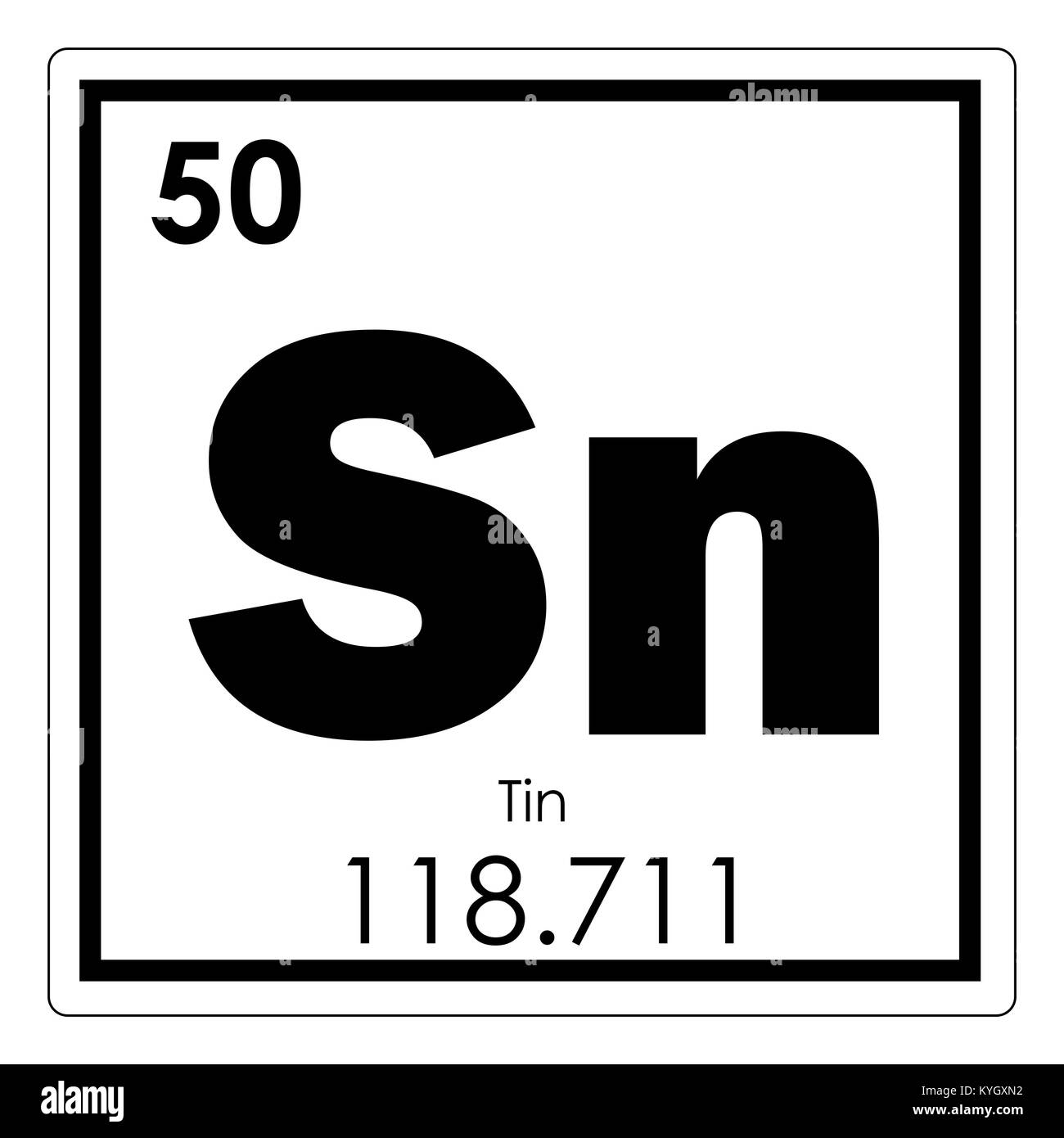 Zinn chemische Element Periodensystem Wissenschaft Symbol