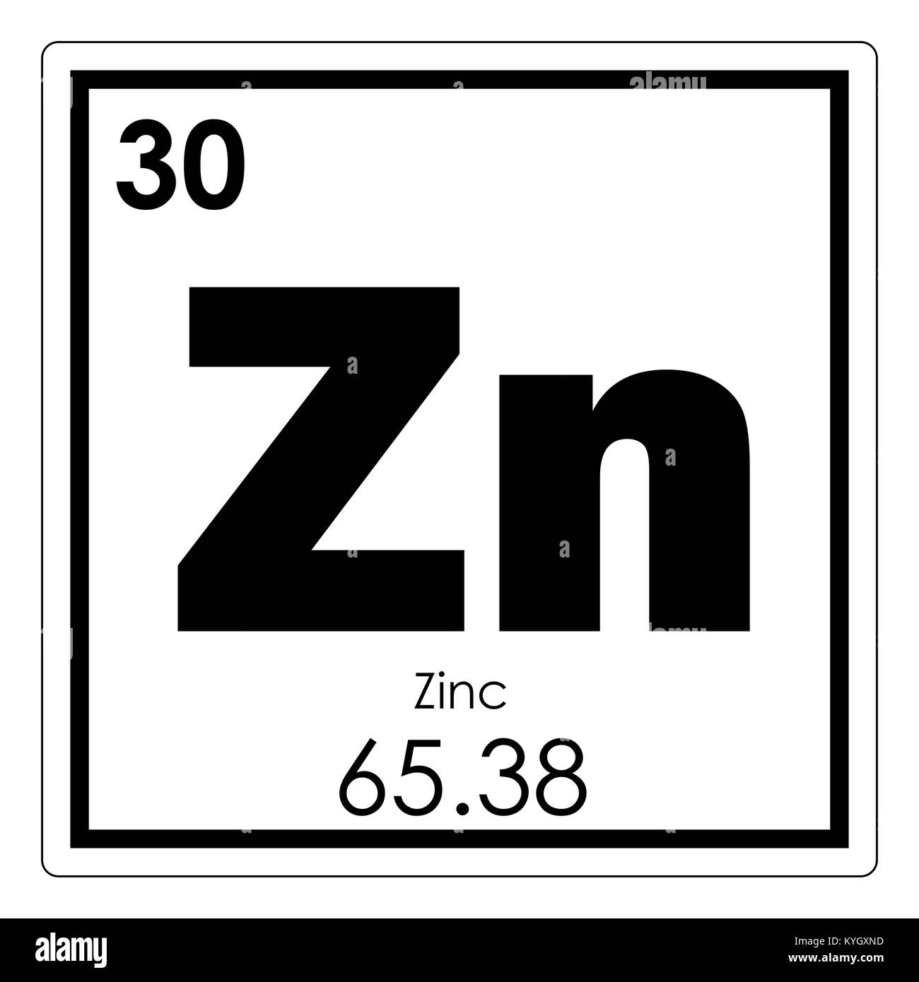 Zink chemische Element Periodensystem Wissenschaft Symbol ...
