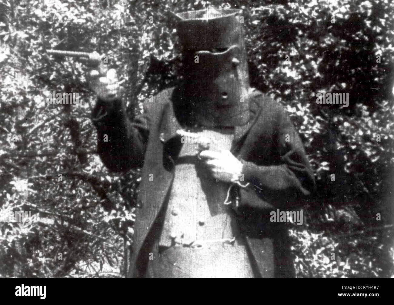 Darstellung von Edward 'Ned Kelly' durch einen Schauspieler spielen Ned Kelly in die Geschichte der Kelly Gang Spielfilm 1906 Stockfoto