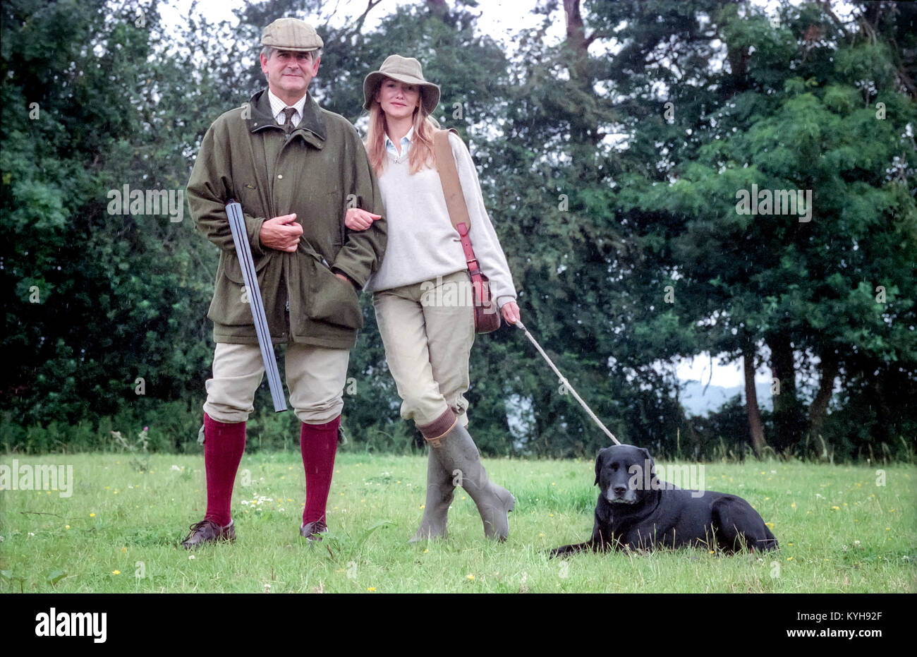 Richard Purdey, Vorsitzender des gunmakers James Purdey und Söhne, mit seiner Tochter Annika Stockfoto