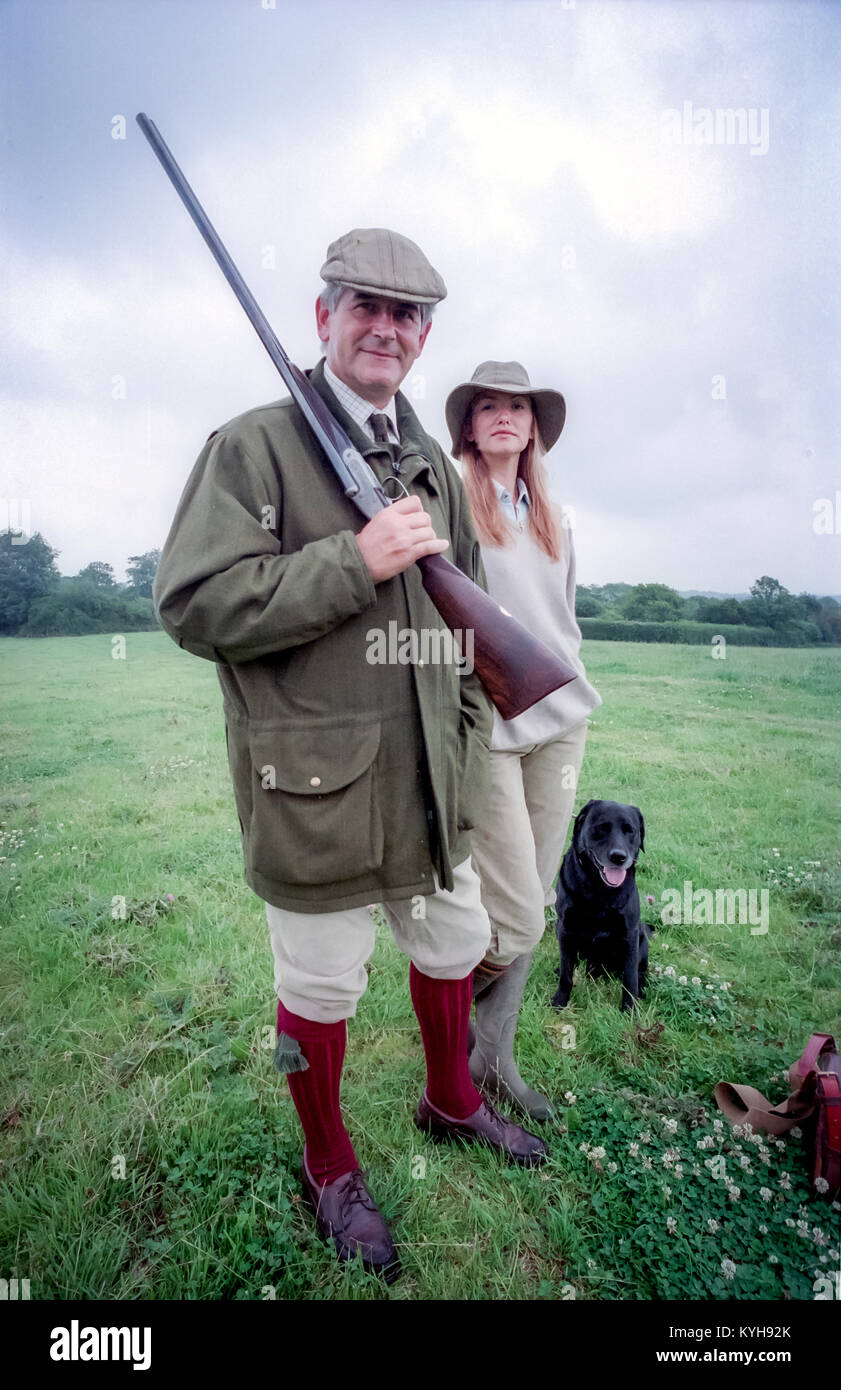 Richard Purdey, Vorsitzender des gunmakers James Purdey und Söhne, mit seiner Tochter Annika Stockfoto