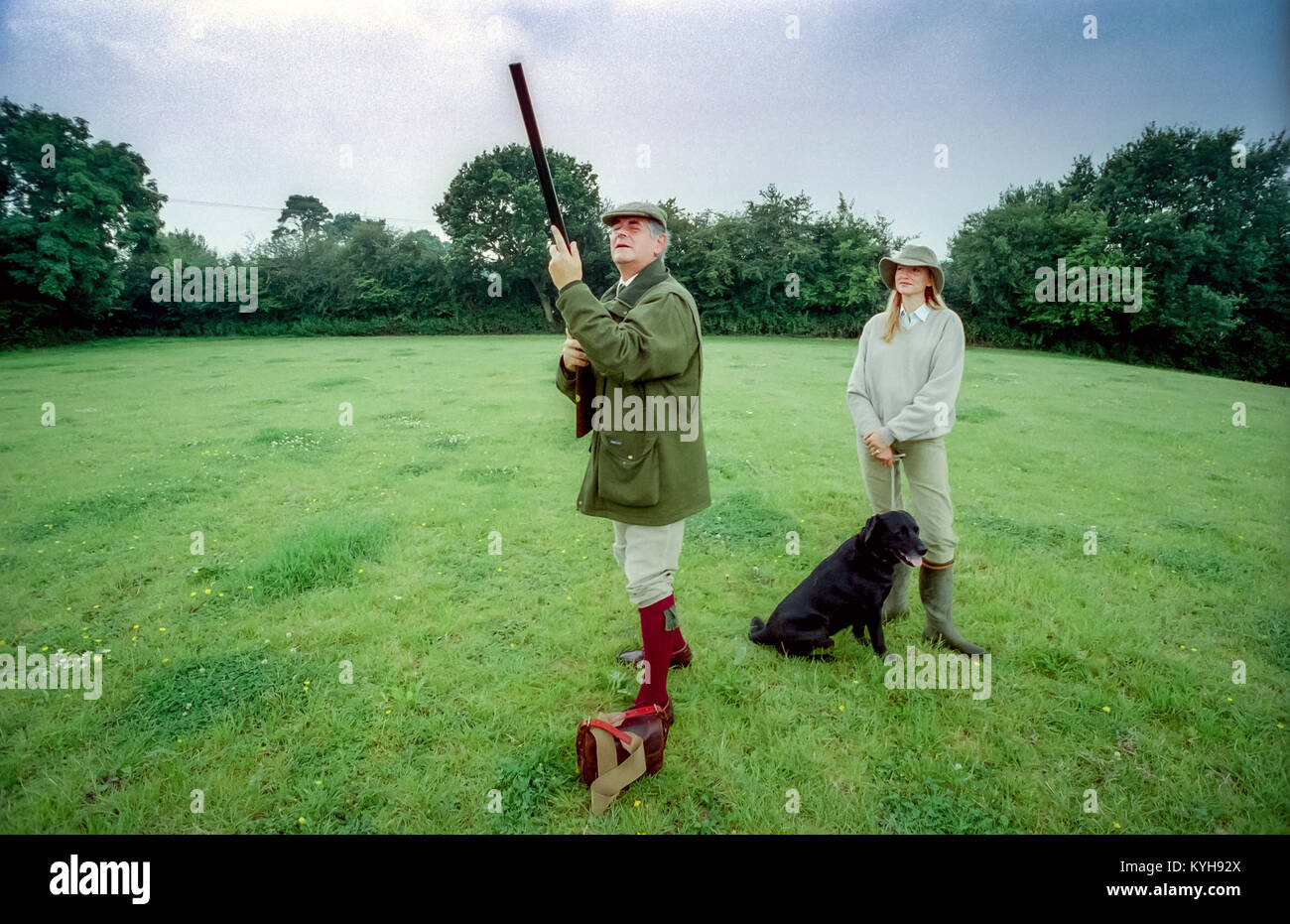 Richard Purdey, Vorsitzender des gunmakers James Purdey und Söhne, mit seiner Tochter Annika Stockfoto
