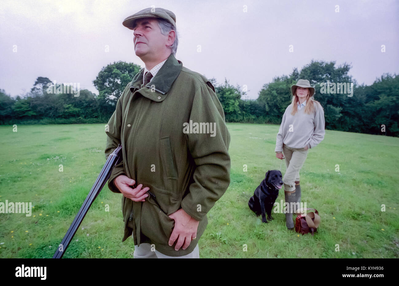Richard Purdey, Vorsitzender des gunmakers James Purdey und Söhne, mit seiner Tochter Annika Stockfoto
