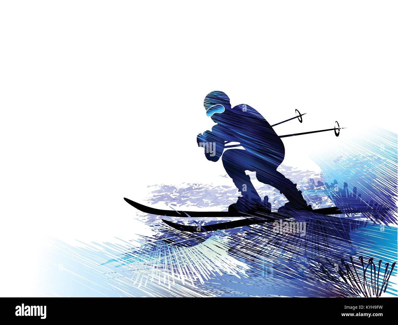 Skifahrer. Vector Illustration Stock Vektor