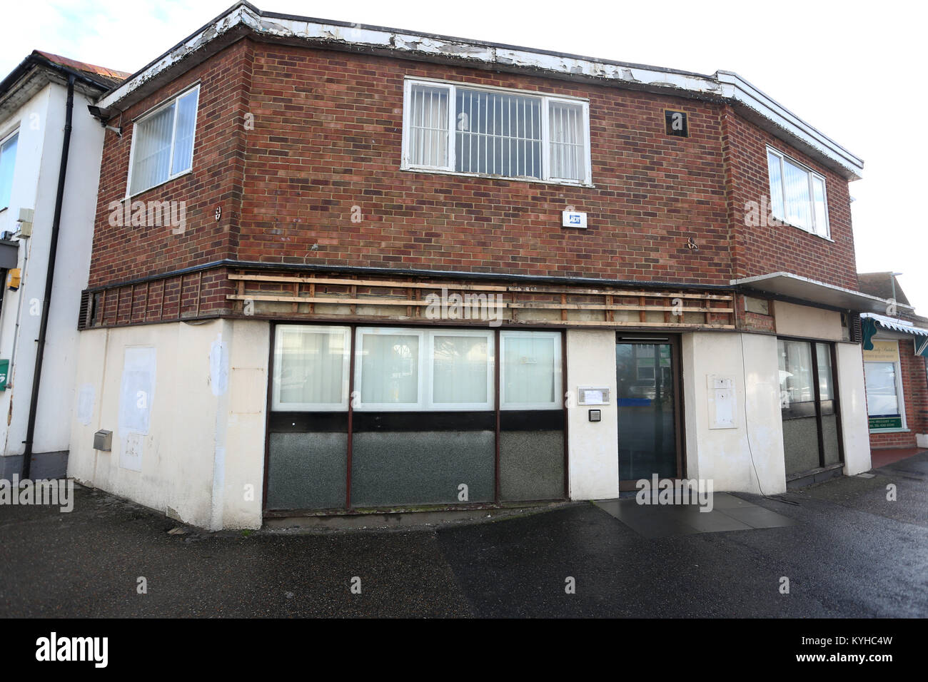 Ein vor kurzem geschlossen Barclays Bank im East Wittering, West Sussex, UK. Stockfoto