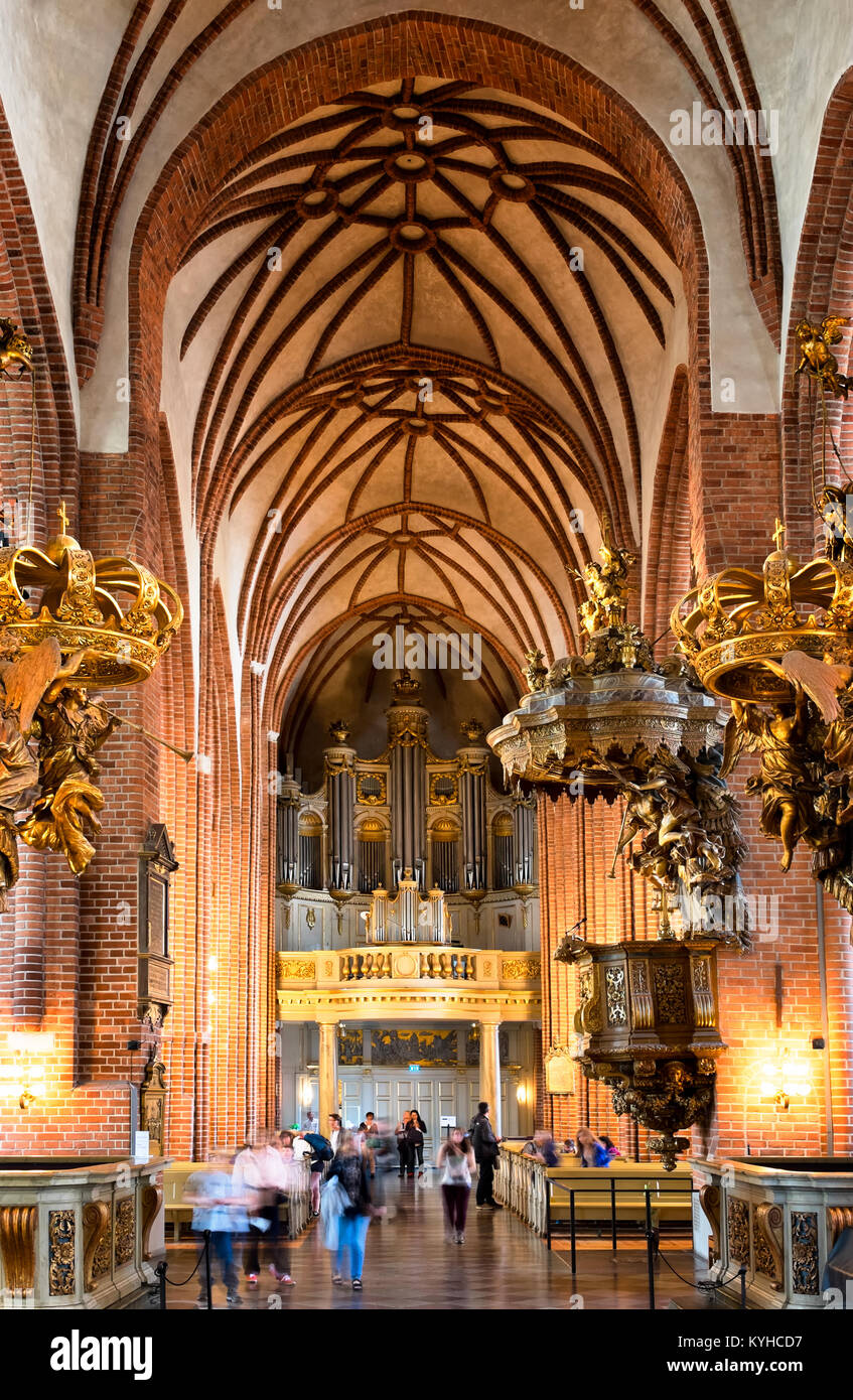 Die Kathedrale von Stockholm Innenraum, auch Storkyrkan, zurück zu 1306 zurückgehen. Für royal Krönungen verwendet, Hochzeiten Stockfoto