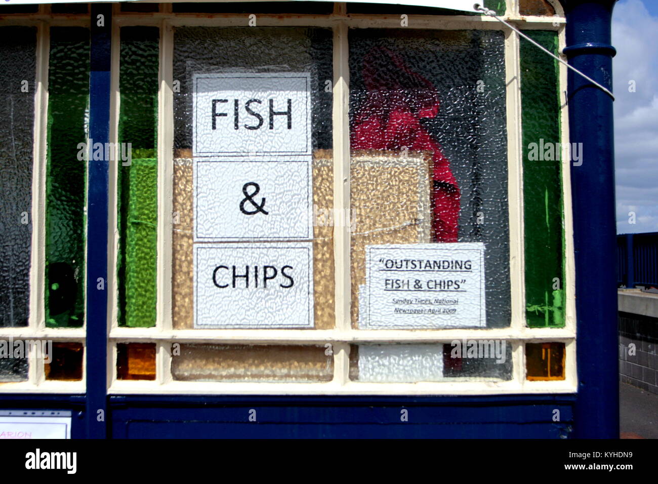 Der Squat Lobster gelobt von der Sunday Times Meer Fisch und Chips Fenster Anmelden restaurant Rothesay, Vereinigtes Königreich Stockfoto