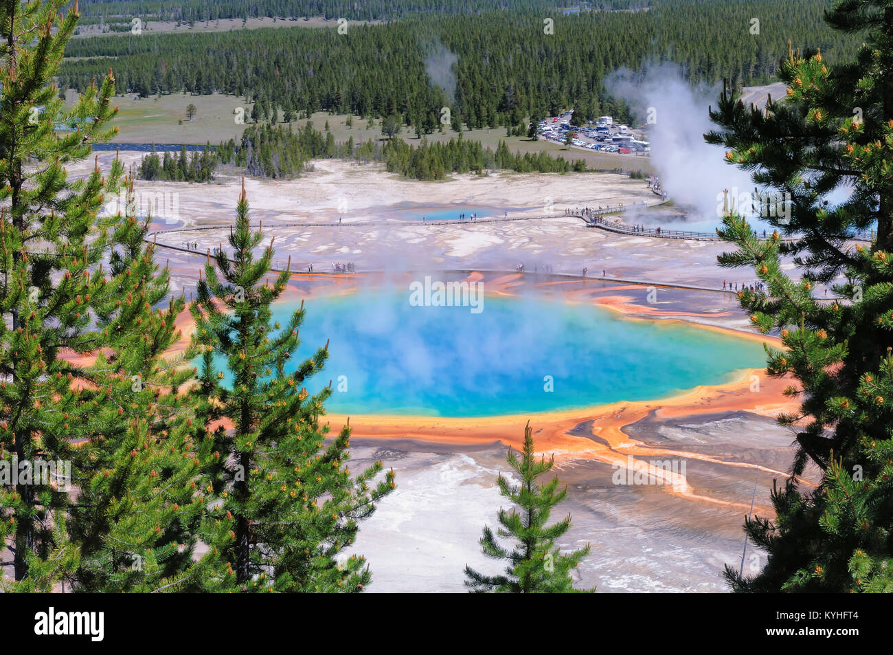 Grand Prismatic Spring, Yellowstone National Park, Wyoming. Stockfoto