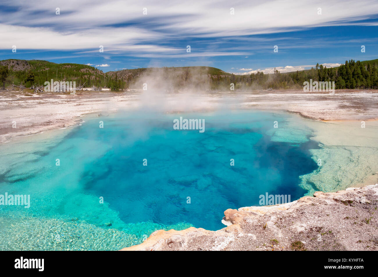 Sapphire Pool im Yellowstone National Park, Wyoming. Stockfoto