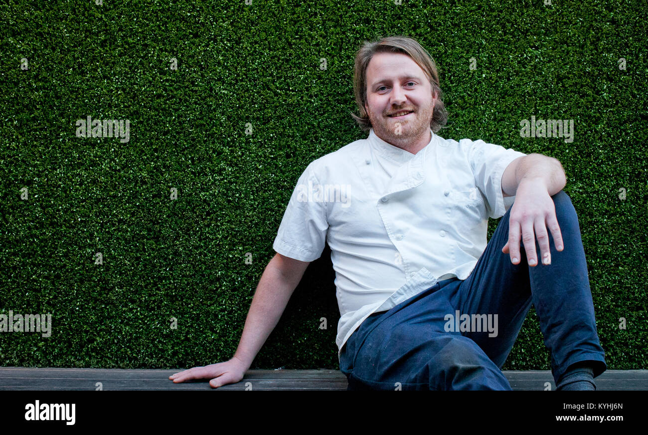 Chef Matt Wilkinson in seinem Restaurant die Päpstin Stockfoto