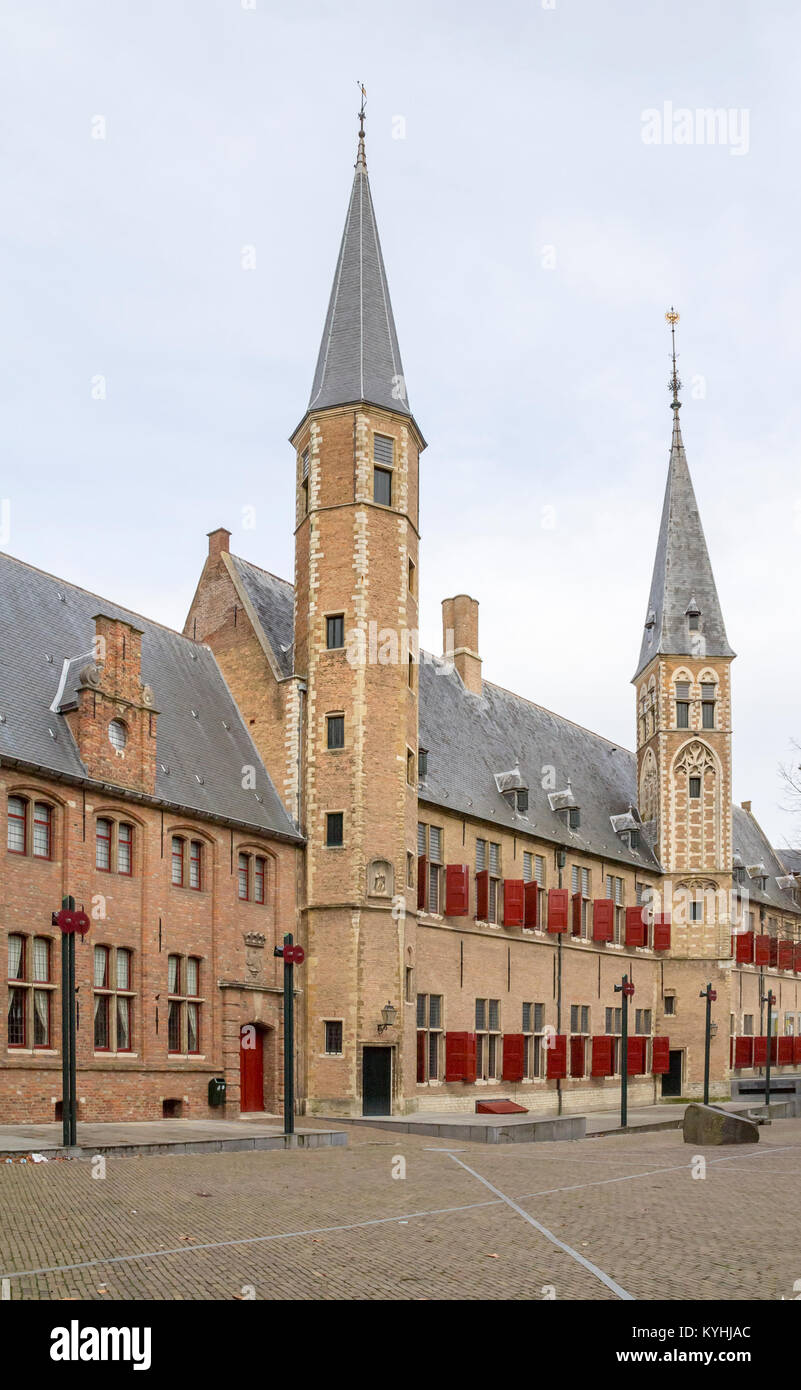 Landschaft um Abtei Middelburg in Middelburg in der niederländischen Provinz Zeeland Stockfoto