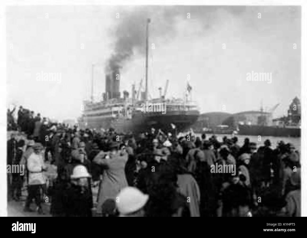 Die S. S. S. Frederik VIII. Wird von Kopenhagen aus gezeigt und veranschaulicht den Seeverkehr und das Design von Passagierschiffen aus dem frühen 20. Jahrhundert. Stockfoto