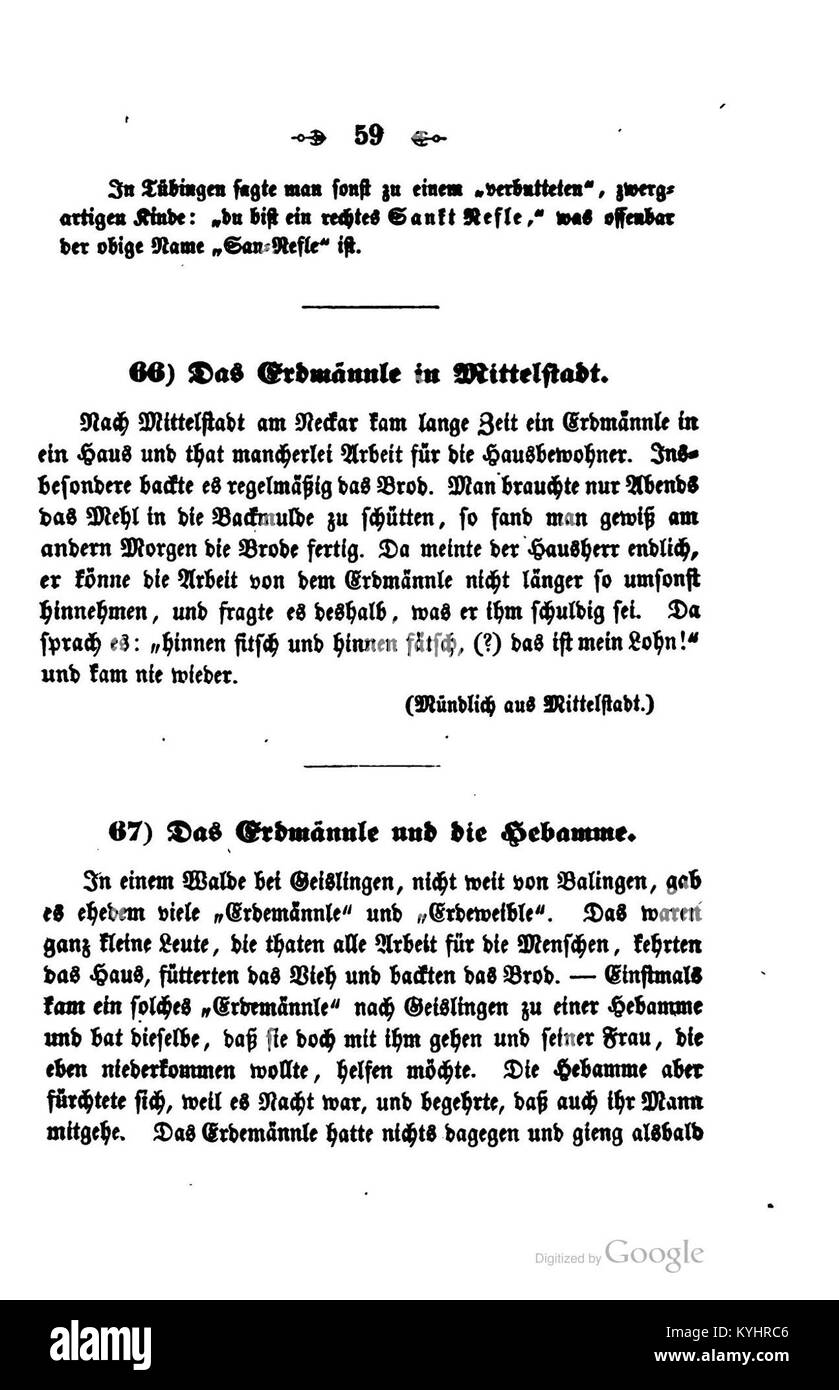 Dieser Auszug aus Meiers „Sagen Sitten Gebräuche“ von 1852 dokumentiert Folklore, traditionelle Bräuche und gesellschaftliche Praktiken im deutschsprachigen Raum. Stockfoto