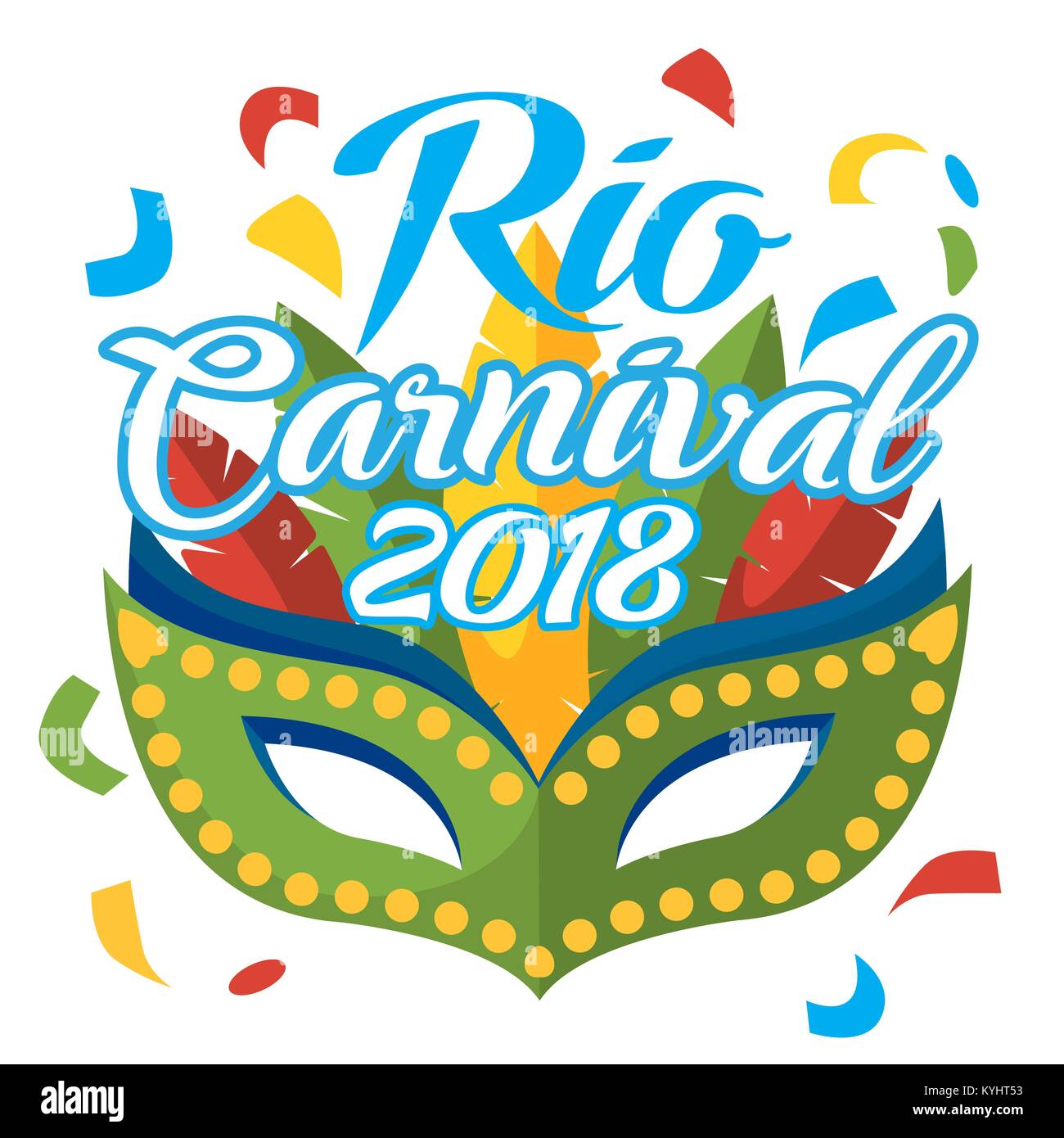 Rio De Janeiro Karneval Maske Stock Vektor